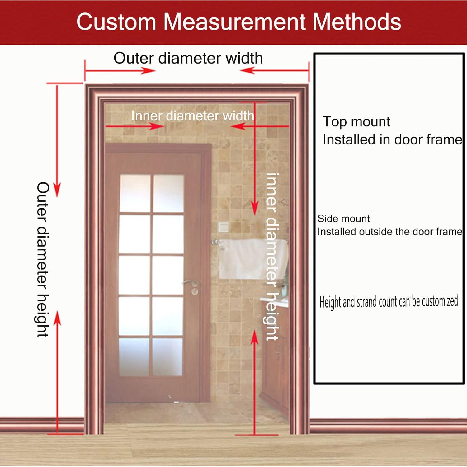 LEOSXA Hanging Wooden Beaded Door Curtain Screen