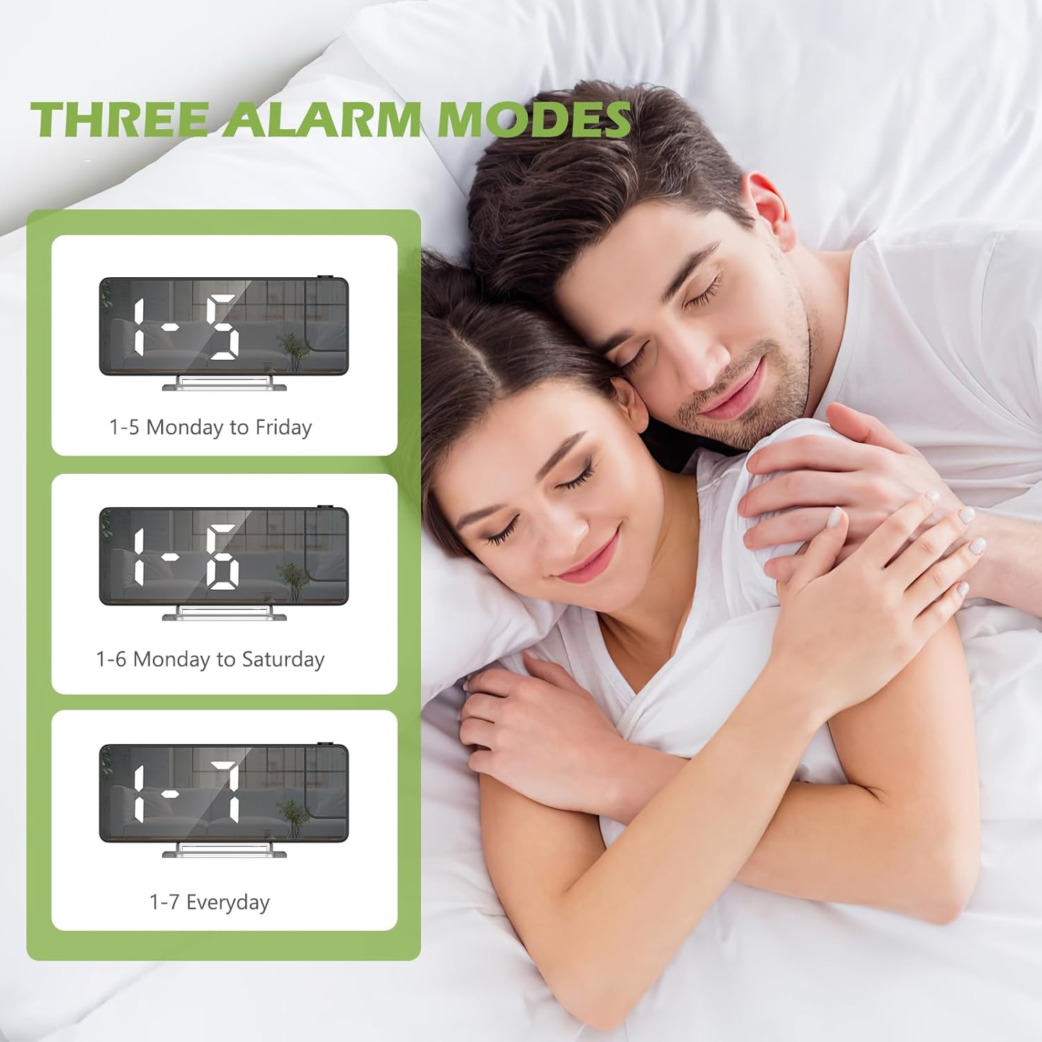 KeeKit LED Projection Alarm Clock with 79in Display