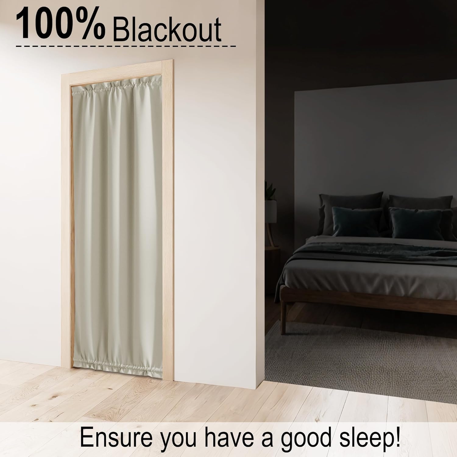 RYB HOME Blackout Curtain Panel 26x72 for French Doors