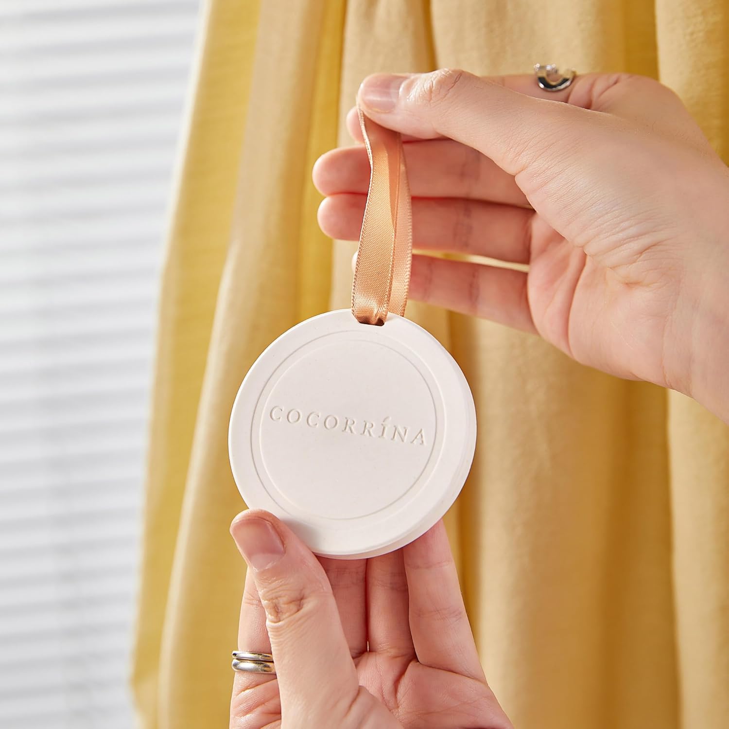 COCORRINA Car Air Freshener - Sandalwood Rose Handmade Ceramic Scented