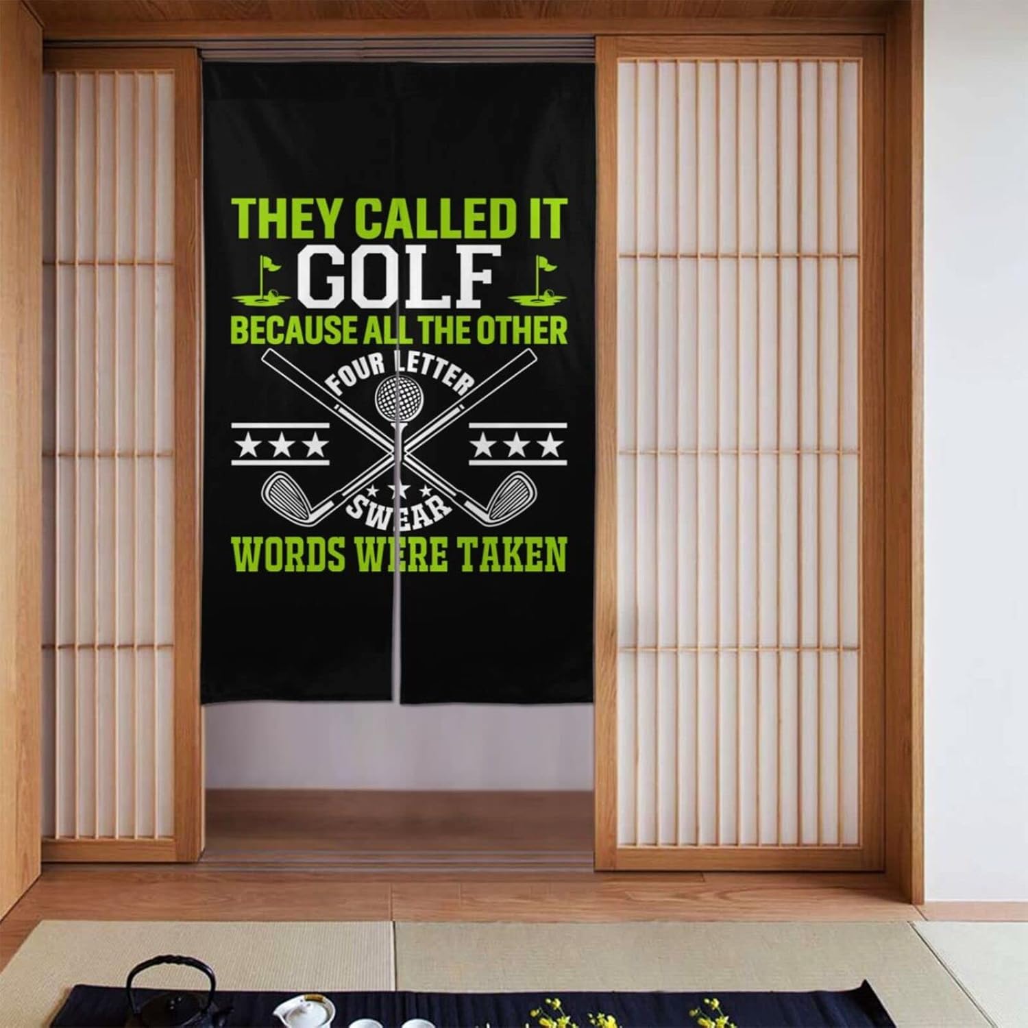 They Called It Golf Blackout Curtain Panel 34x56in Door Divider
