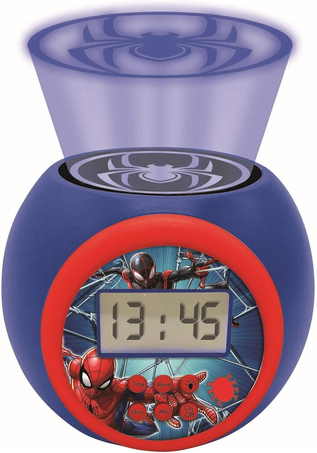 LEXiBOOK Marvel Spider-Man Projector Alarm Clock with Snooze and Night Light