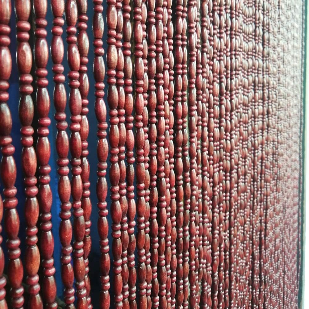 NA Beaded Curtain Wooden Panel for Room Divider