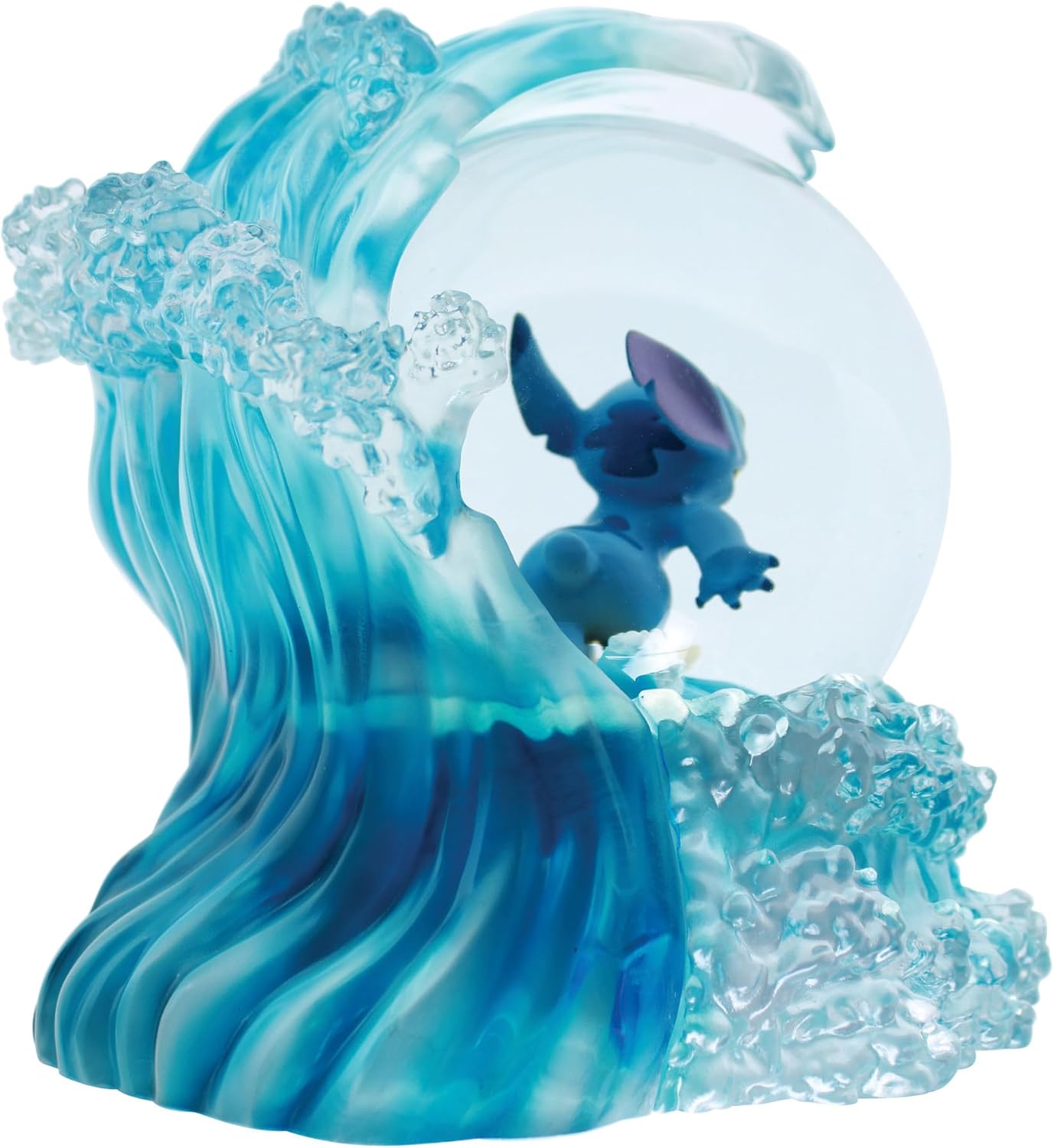 Enesco Disney Showcase Lilo and Stitch Surfing Water Globe 6 Inch Blue