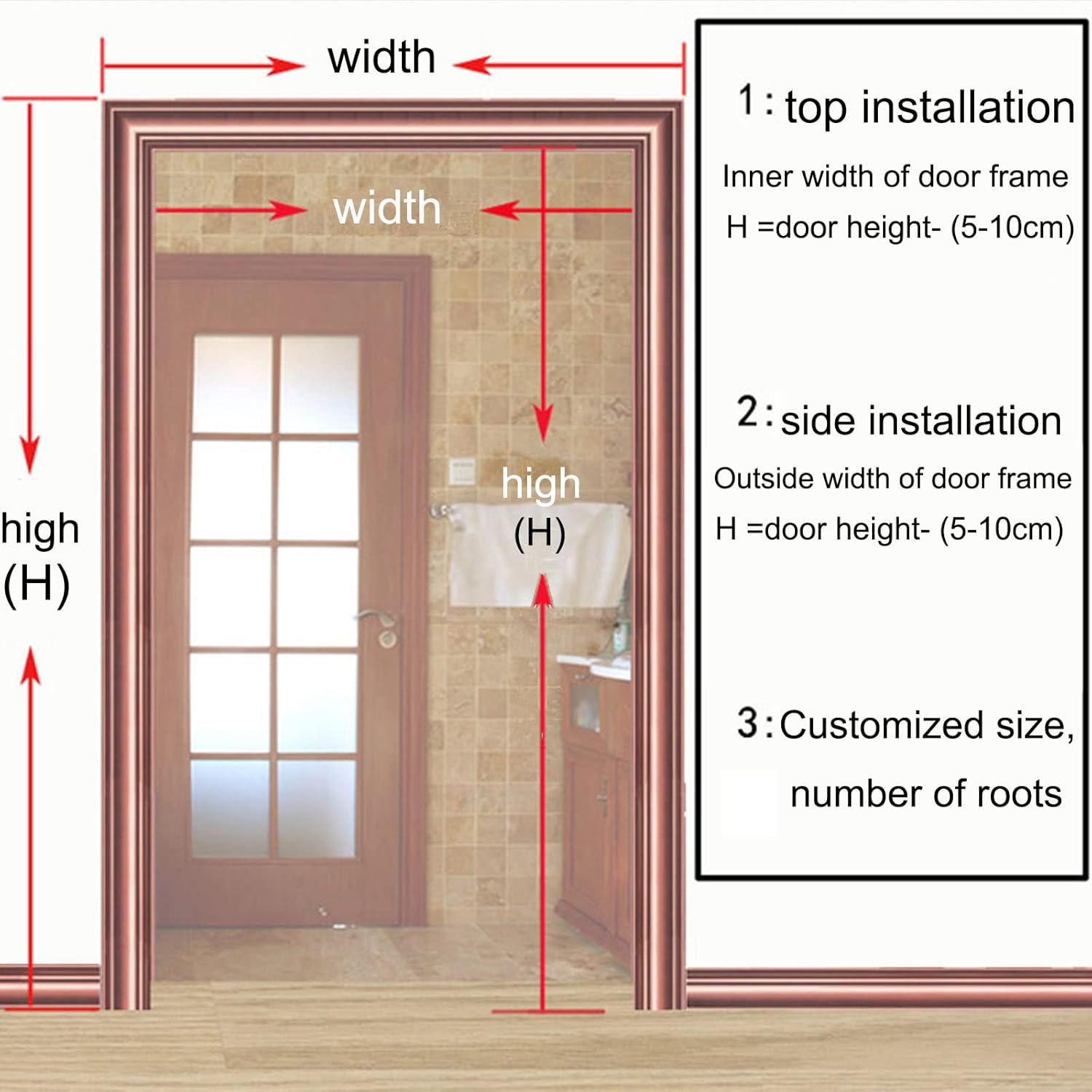 Natural Bamboo Beaded Curtain for Doorways and Decor