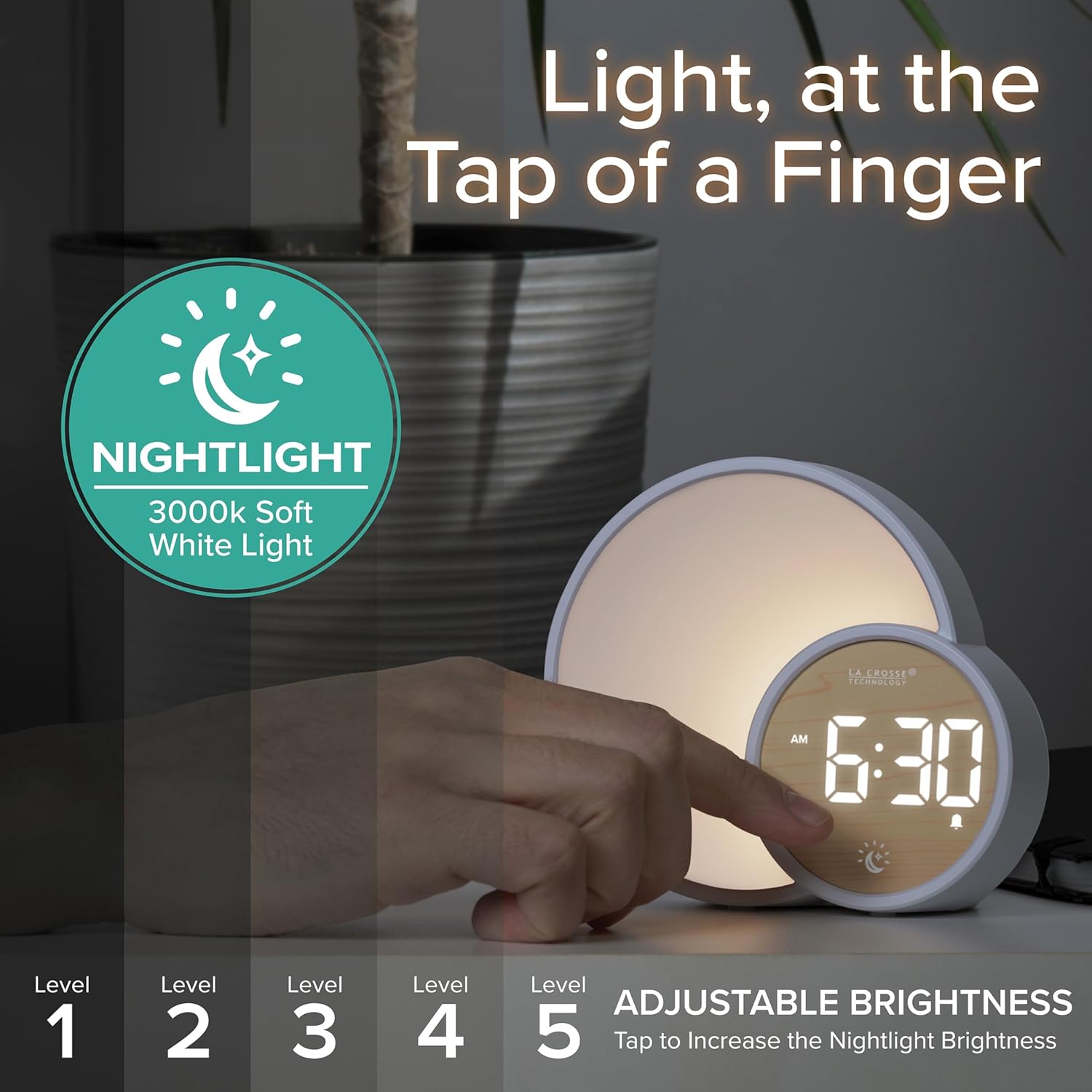 La Crosse Technology L Eclipse Light Assist Alarm Clock