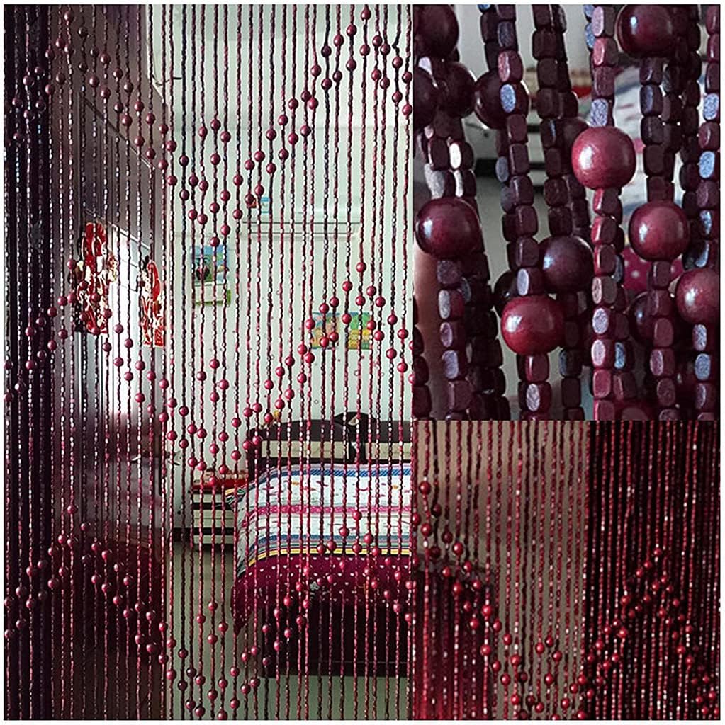 ZHOUXIAO Bamboo Wood Beaded Curtain for Doorways