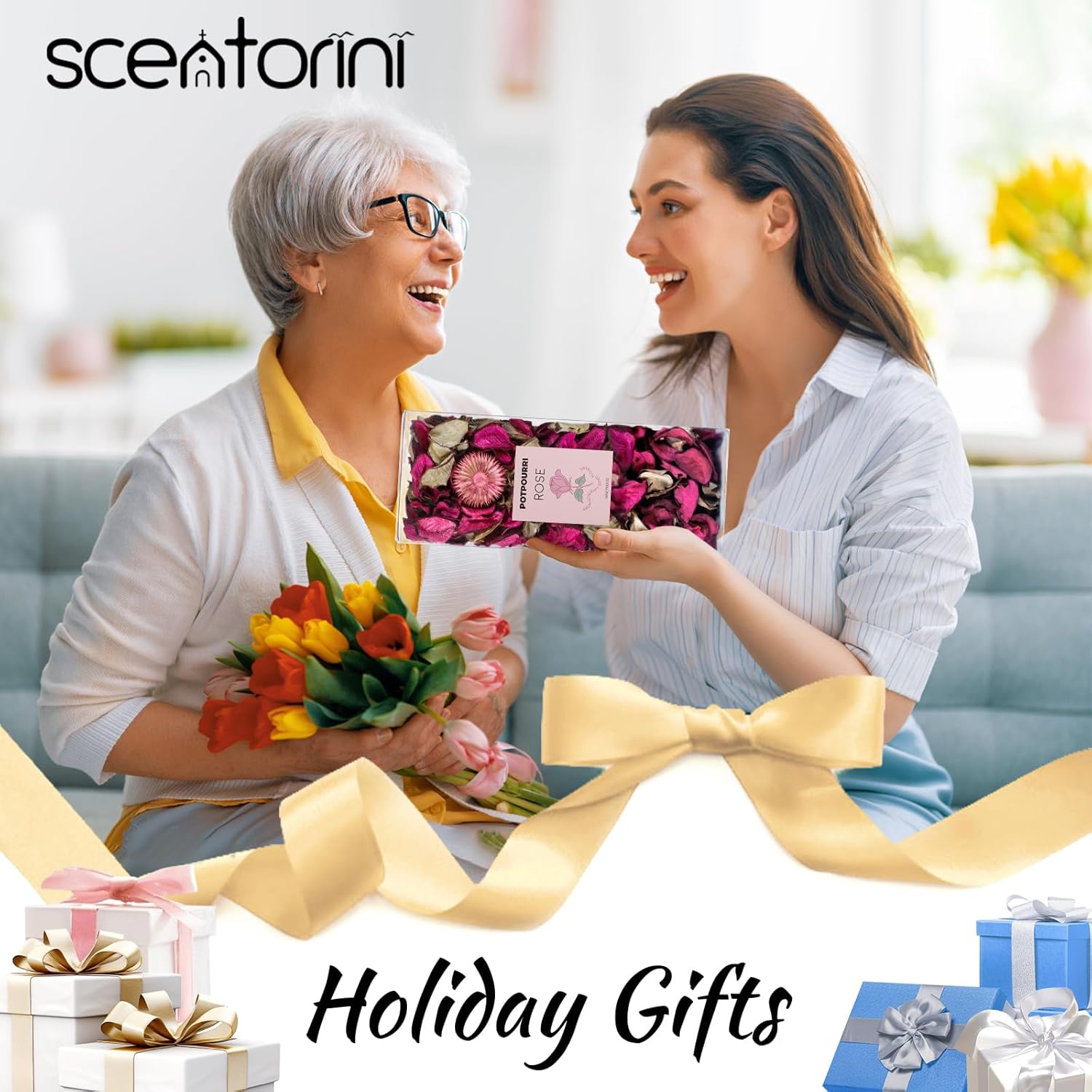 SCENTORINI Rose Scented Potpourri Bags for Home Decor