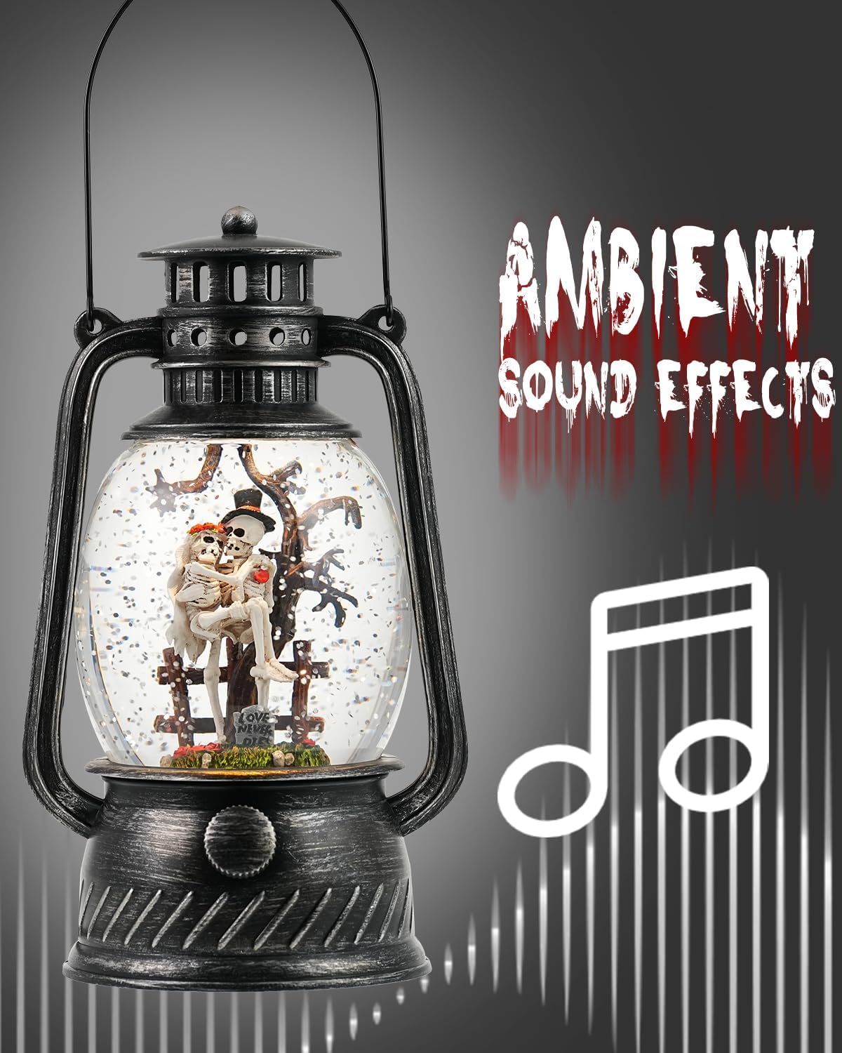 Halloween Snow Globe with Music and Light