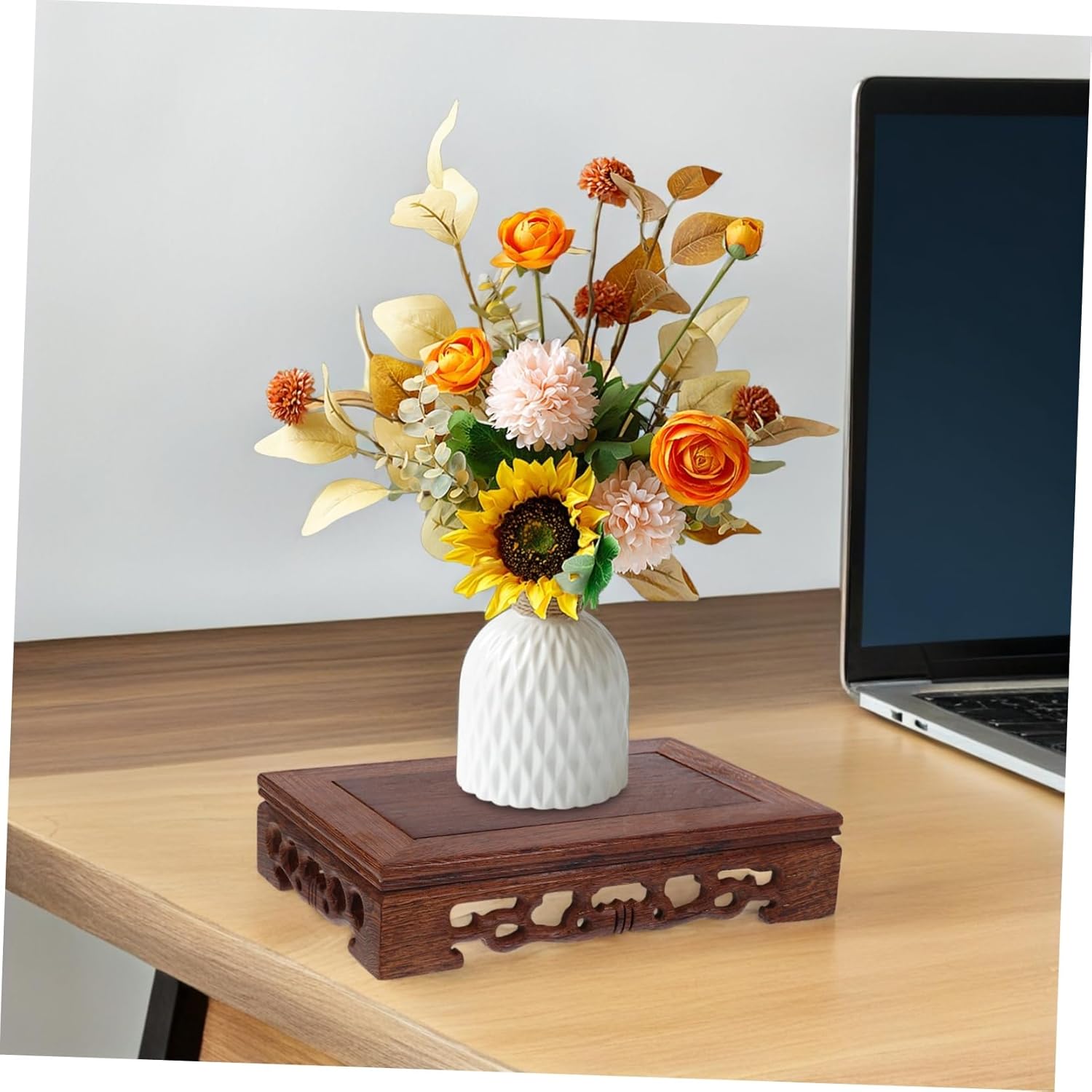 Healifty Wood Display Stand for Vase and Decor