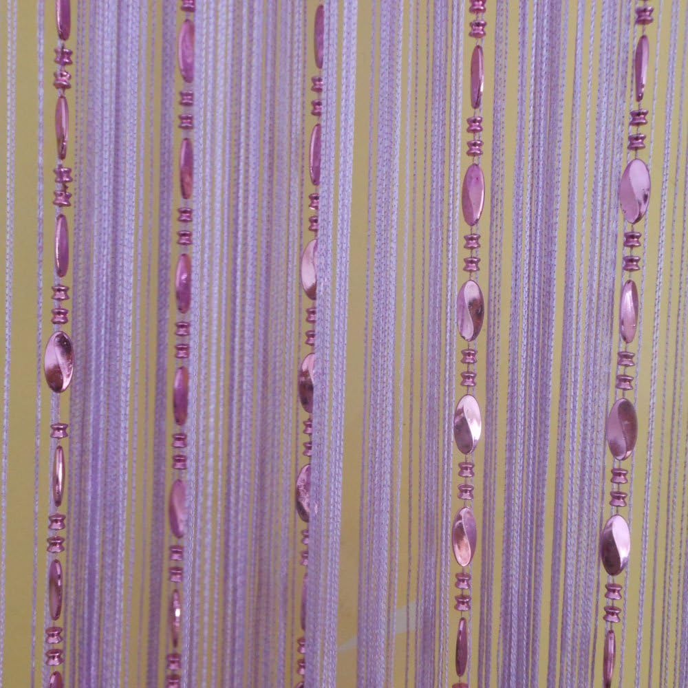 Tangpan 100cmx200cm Purple Beaded Decorative Curtain