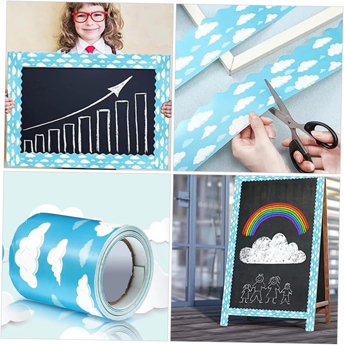Adorable Cloud Bulletin Board Stickers for Classroom and Home