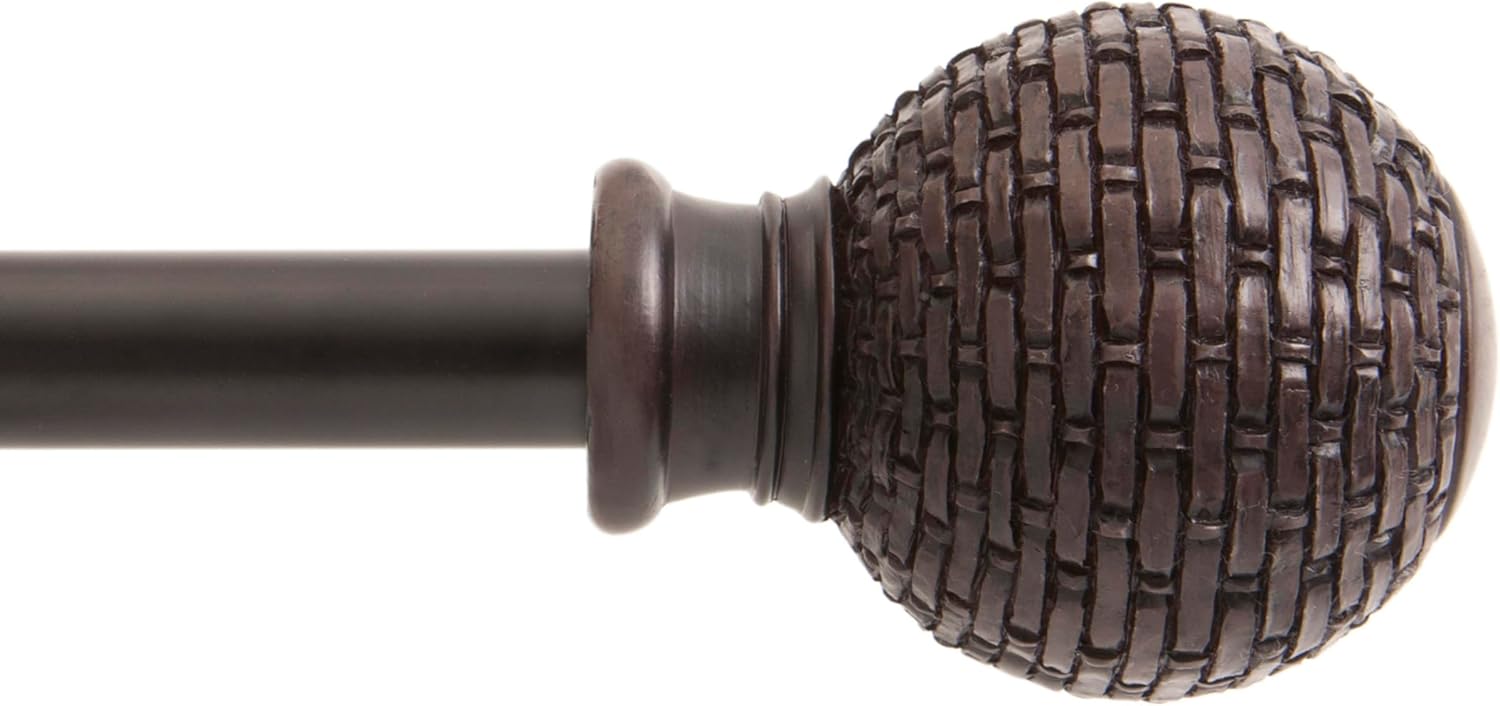Kenney KN75798 Woven Ball End Window Curtain Rod