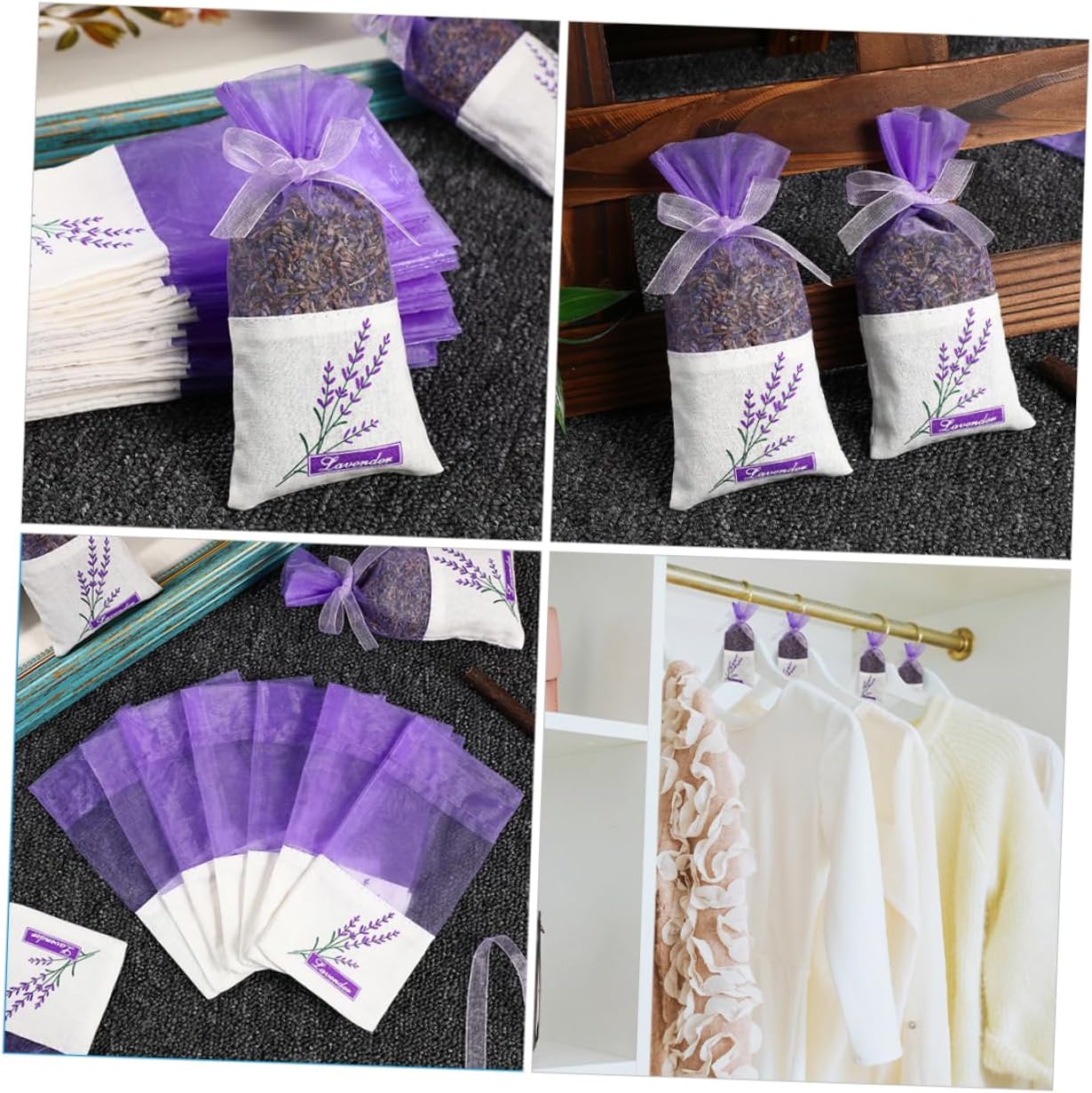 Sosoport 50pcs Lavender Sachet Bags for Home and Car Storage