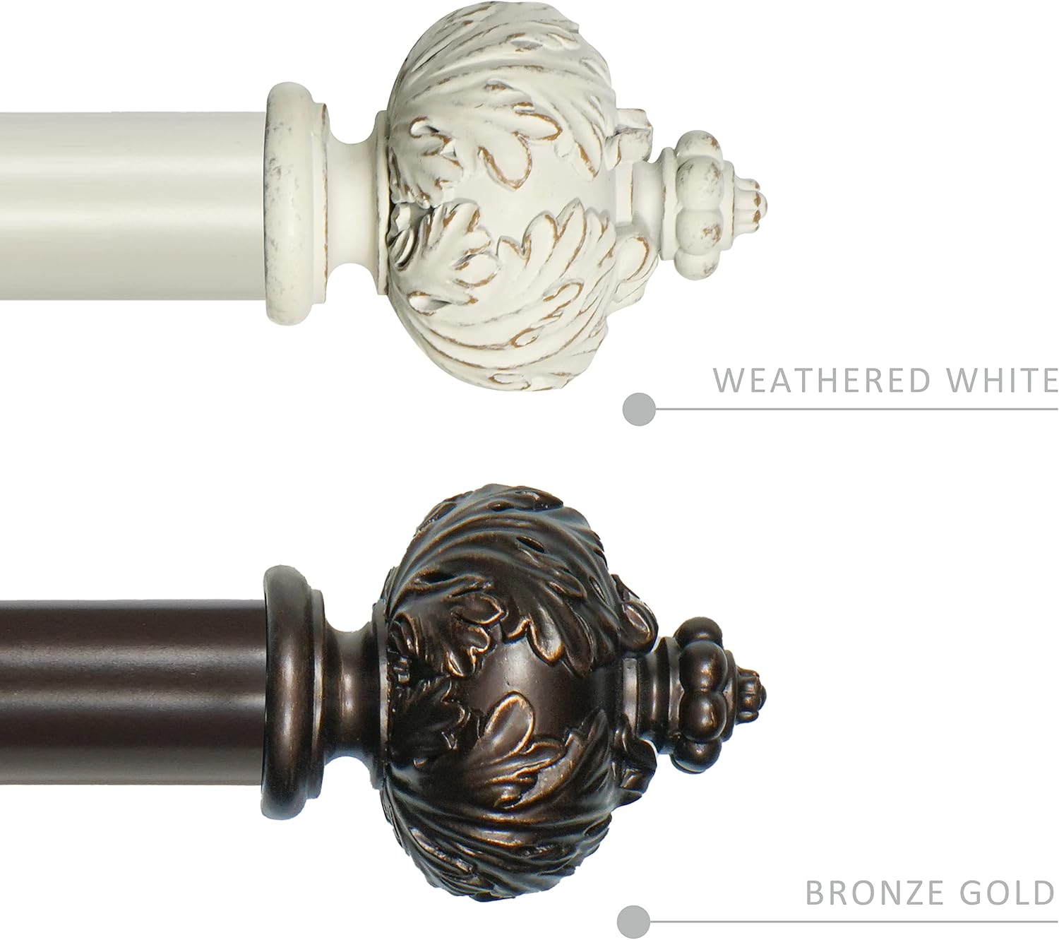 Rydenia 1 Inch Curtain Rod with Bronze Gold Finials