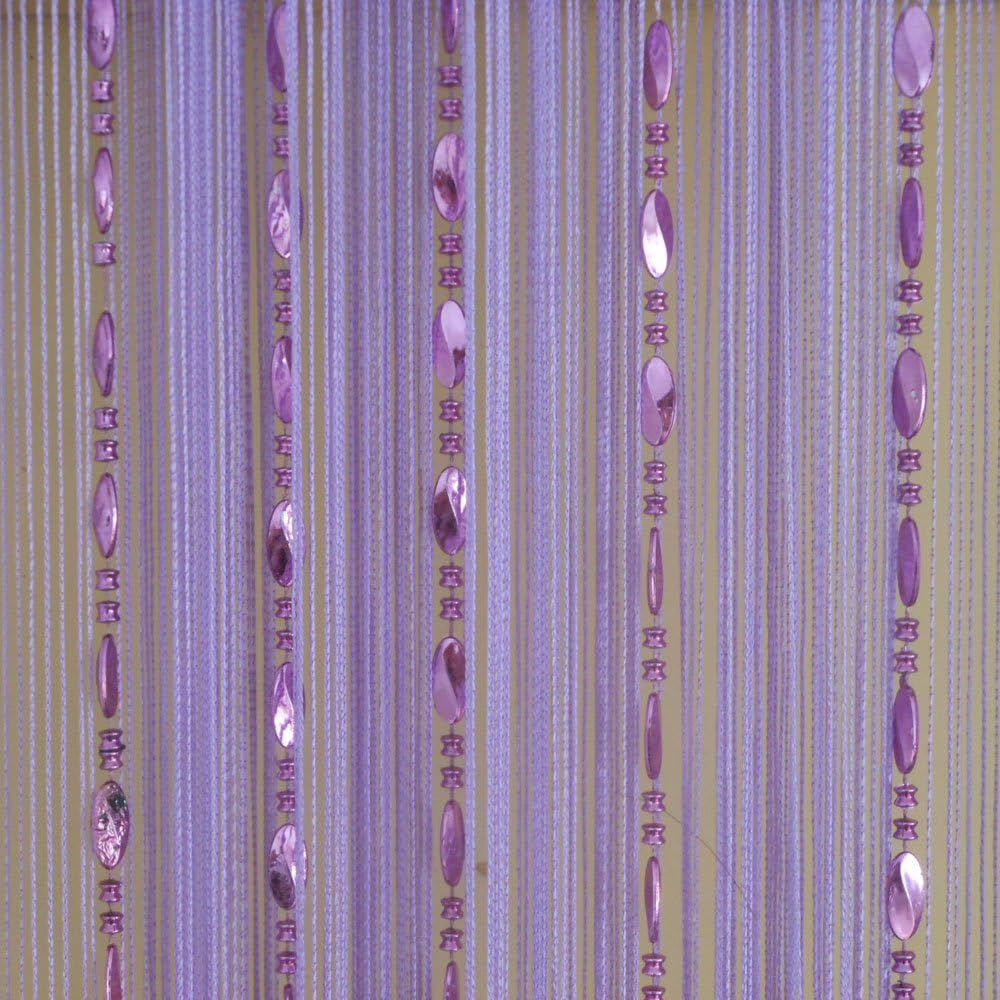 Tangpan 100cmx200cm Purple Beaded Decorative Curtain