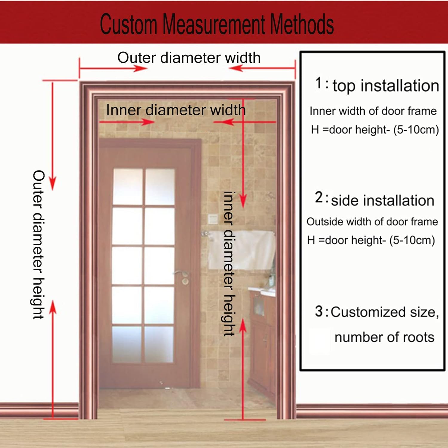 Natural Wood Bamboo Beaded Curtain for Home Doorways