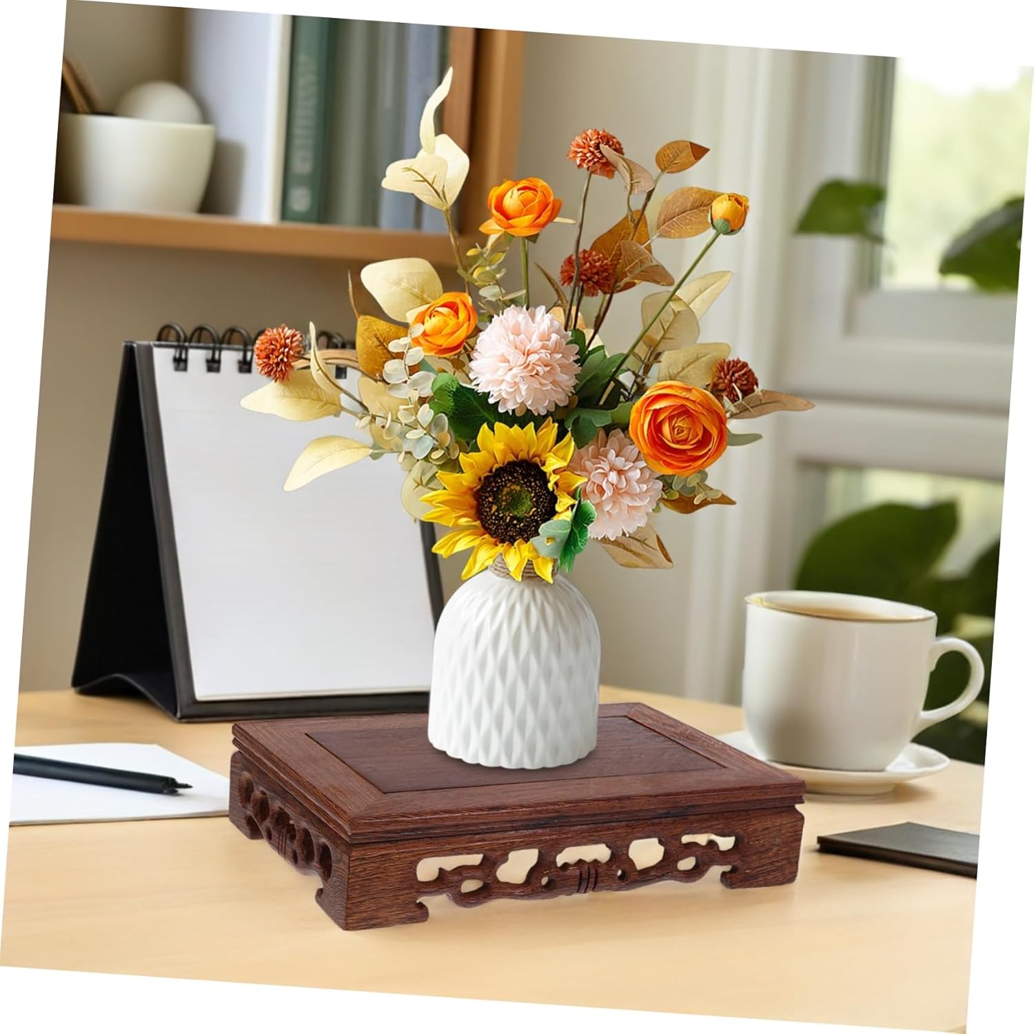Healifty Wood Display Stand for Vase and Decor