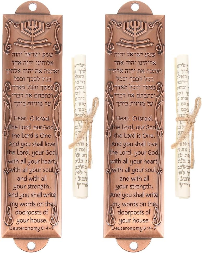 LUOZZY 2pcs Israeli Mezuzah Door Decor with Scrolls