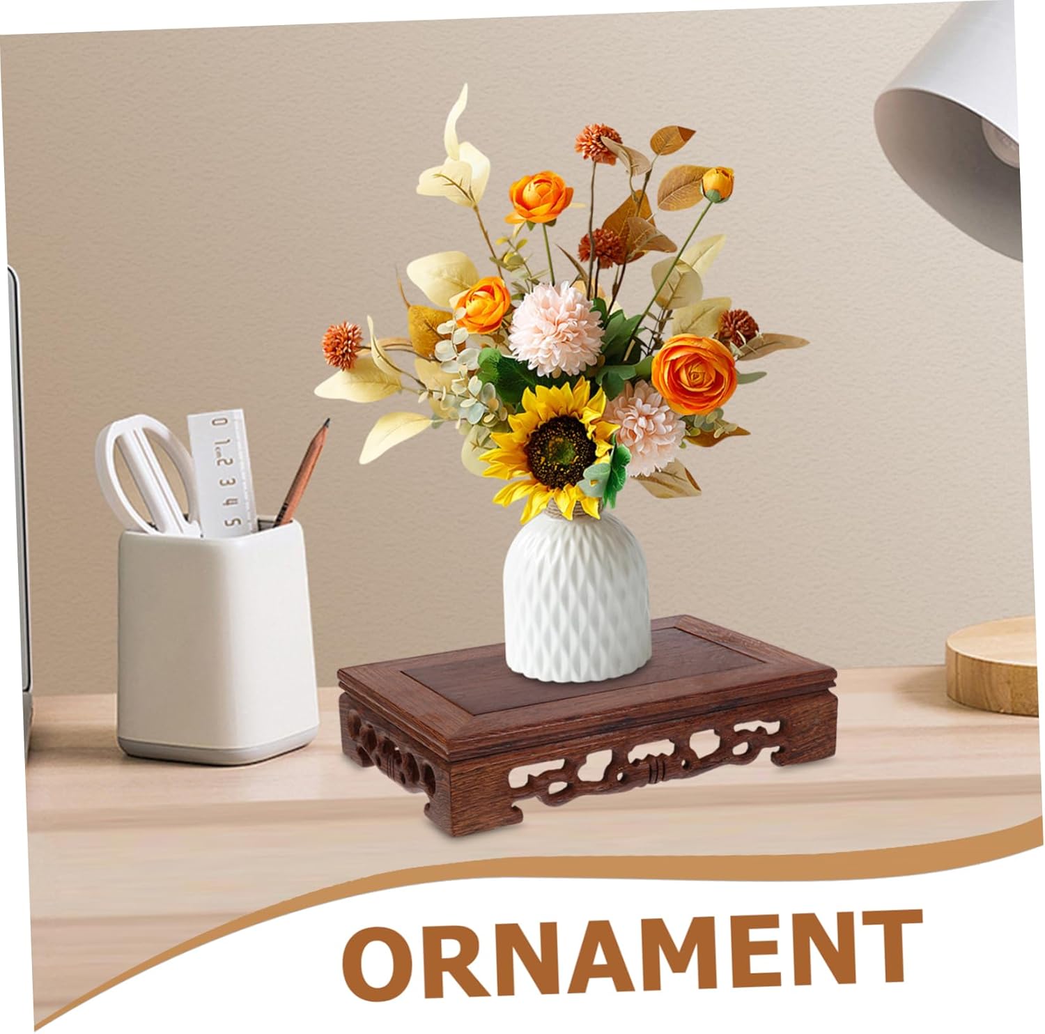 Healifty Wood Display Stand for Vase and Decor