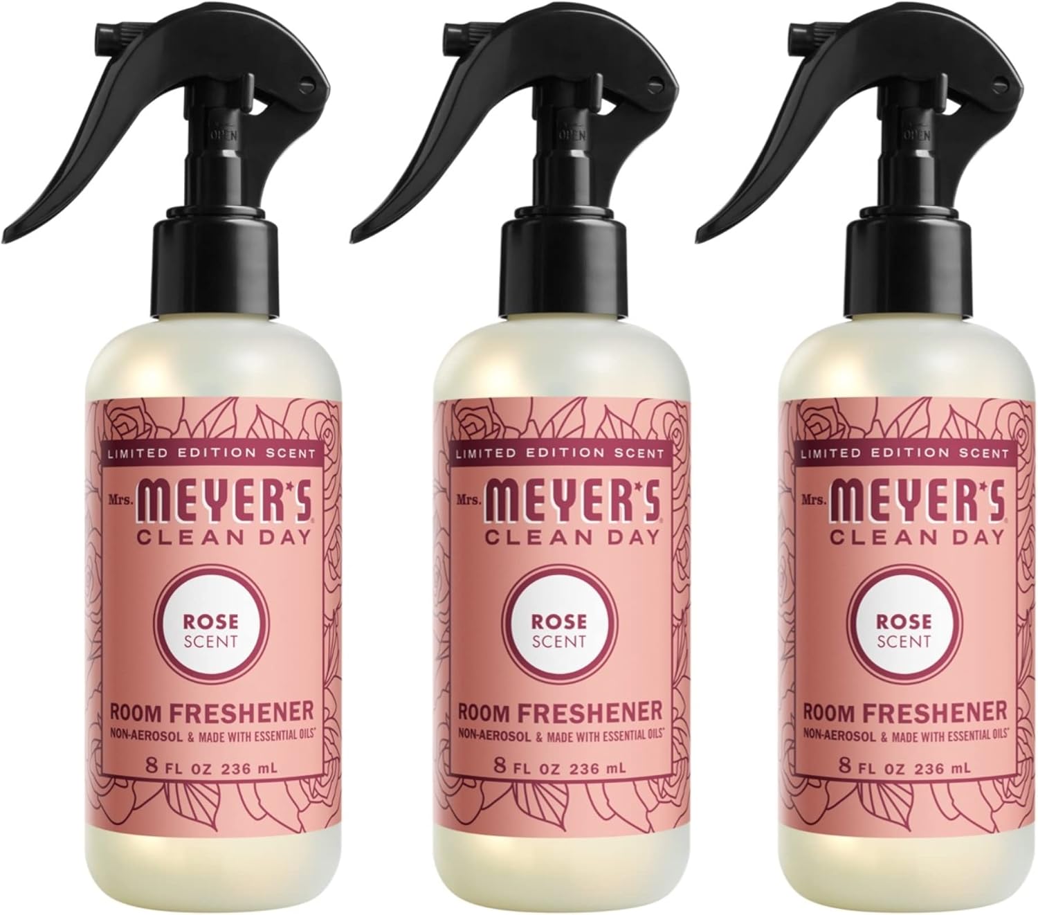 Mrs Meyers Clean Day Rose Room Spray - Pack of 3
