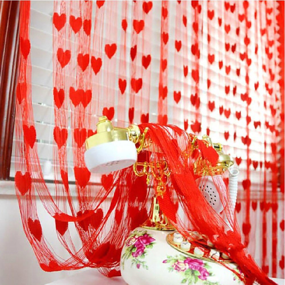 Heart Lace Curtains for Valentine Decor