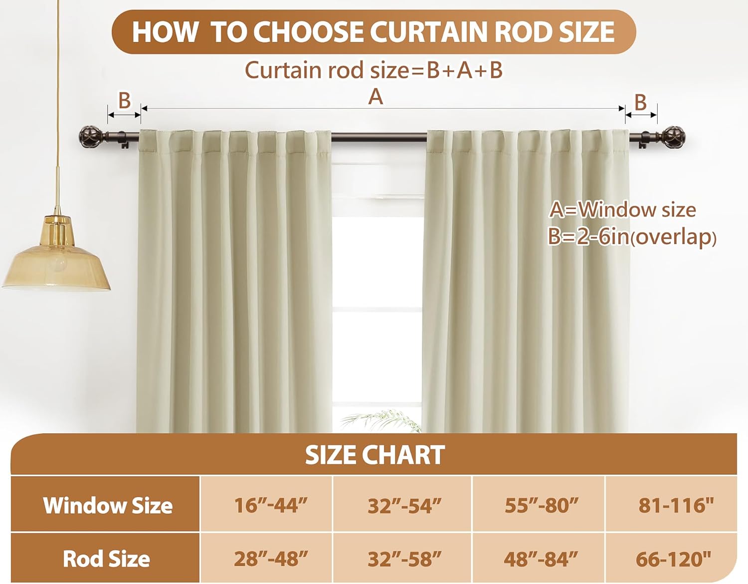 HOTOZON Curtain Rod 32-58 Inch Antique Bronze