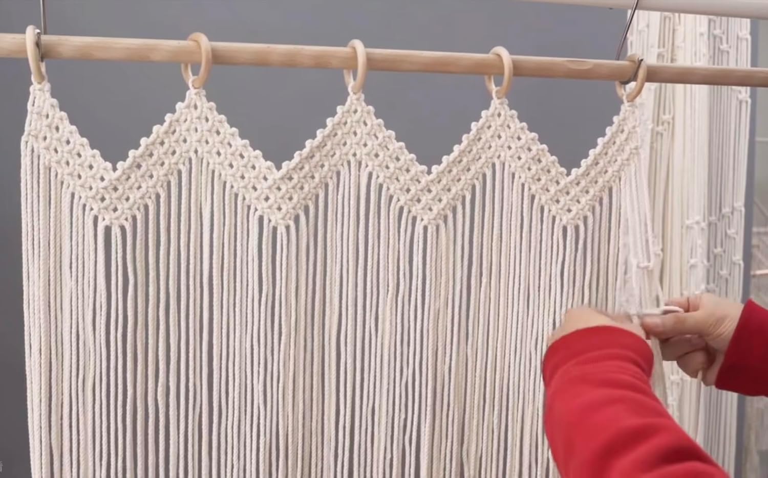kiido Macrame Curtain with Stars River Design 50W x 71H