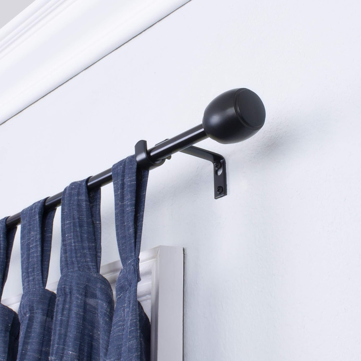 Decopolitan 5 8 Inch Cap Curtain Rod Set Black