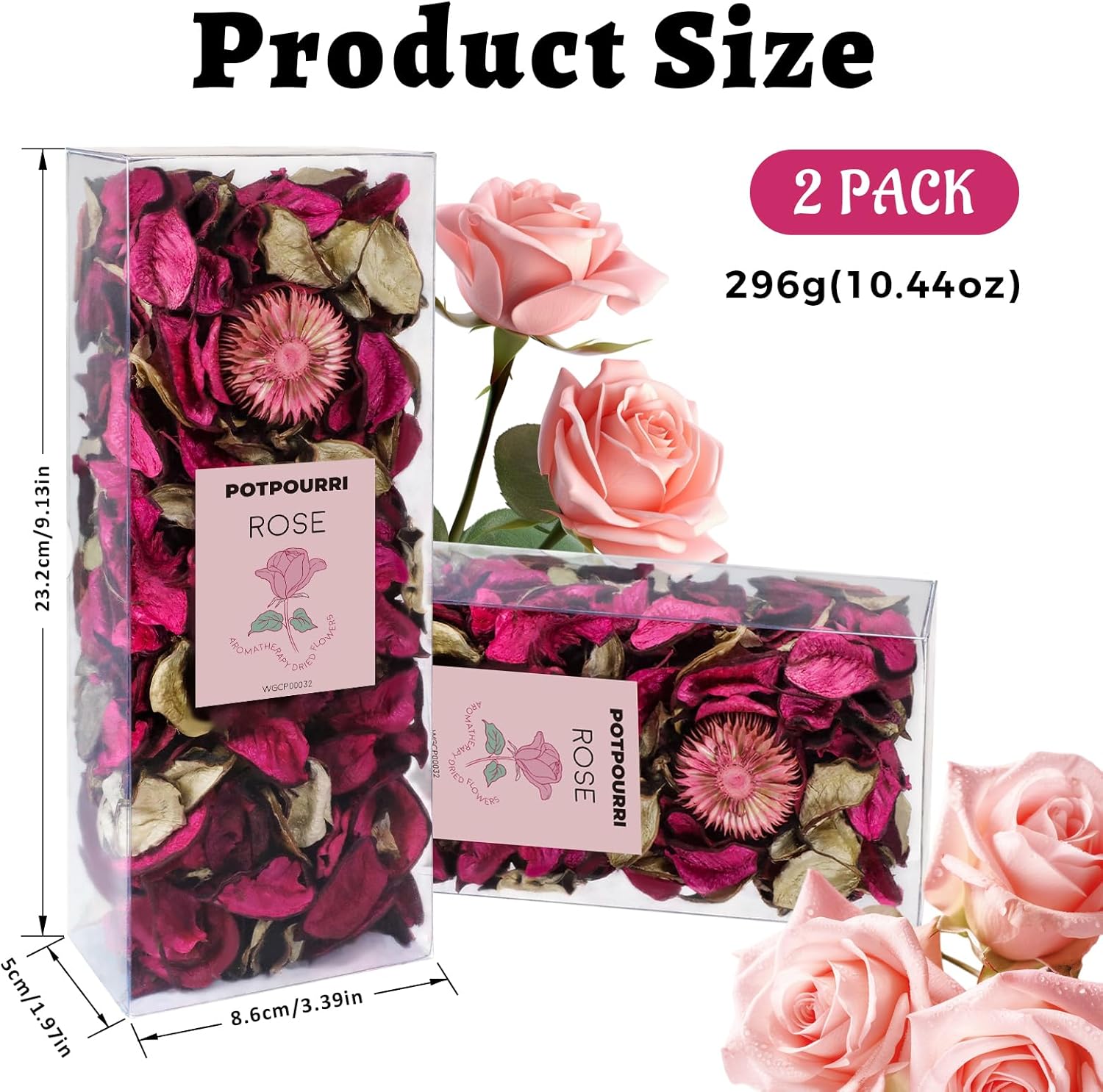 SCENTORINI Rose Scented Potpourri Bags for Home Decor