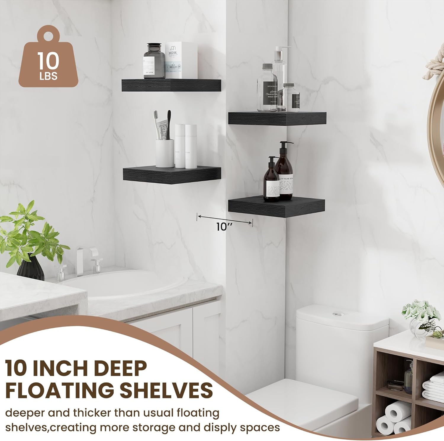 Fun Memories 10 Inch Deep Floating Shelves Set of 2