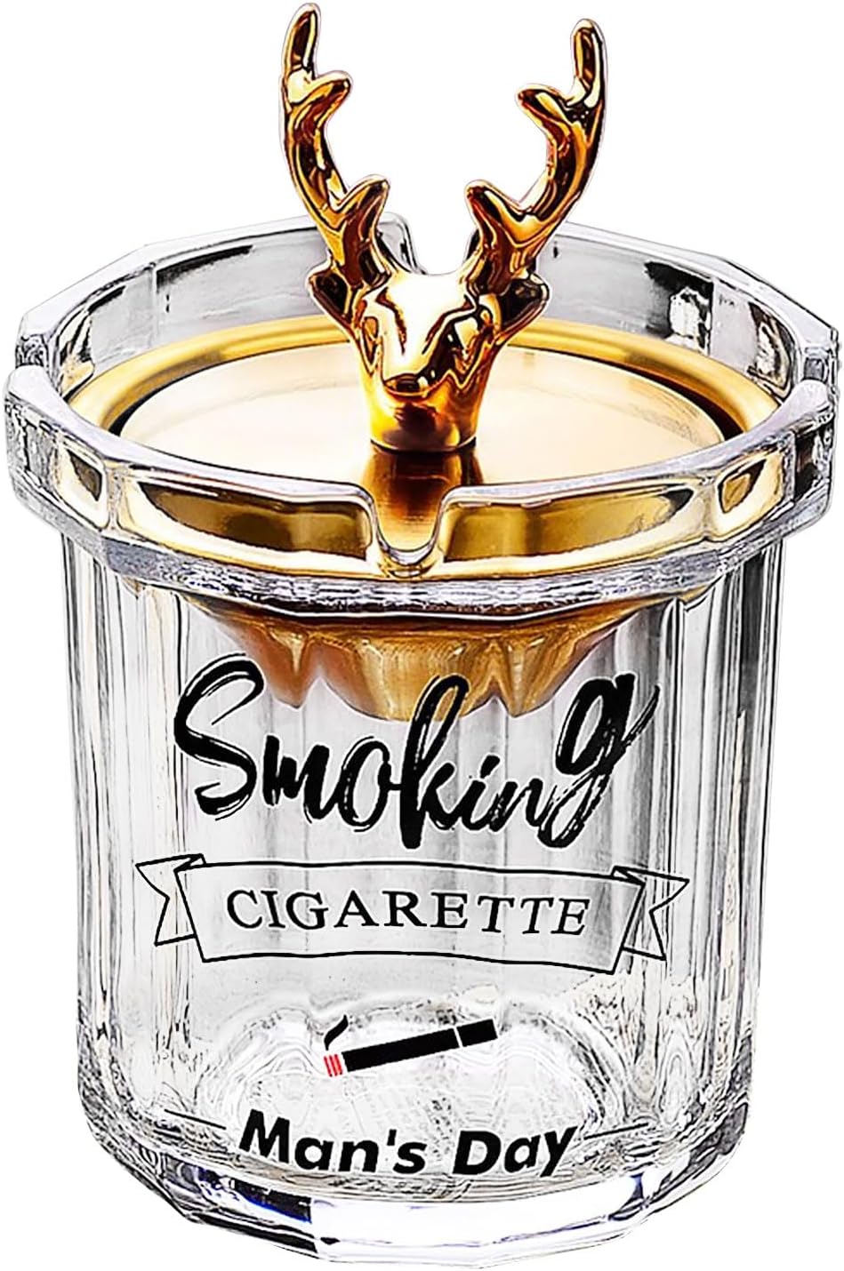 DAERTU Glass Ashtray with Lid for Cigarettes