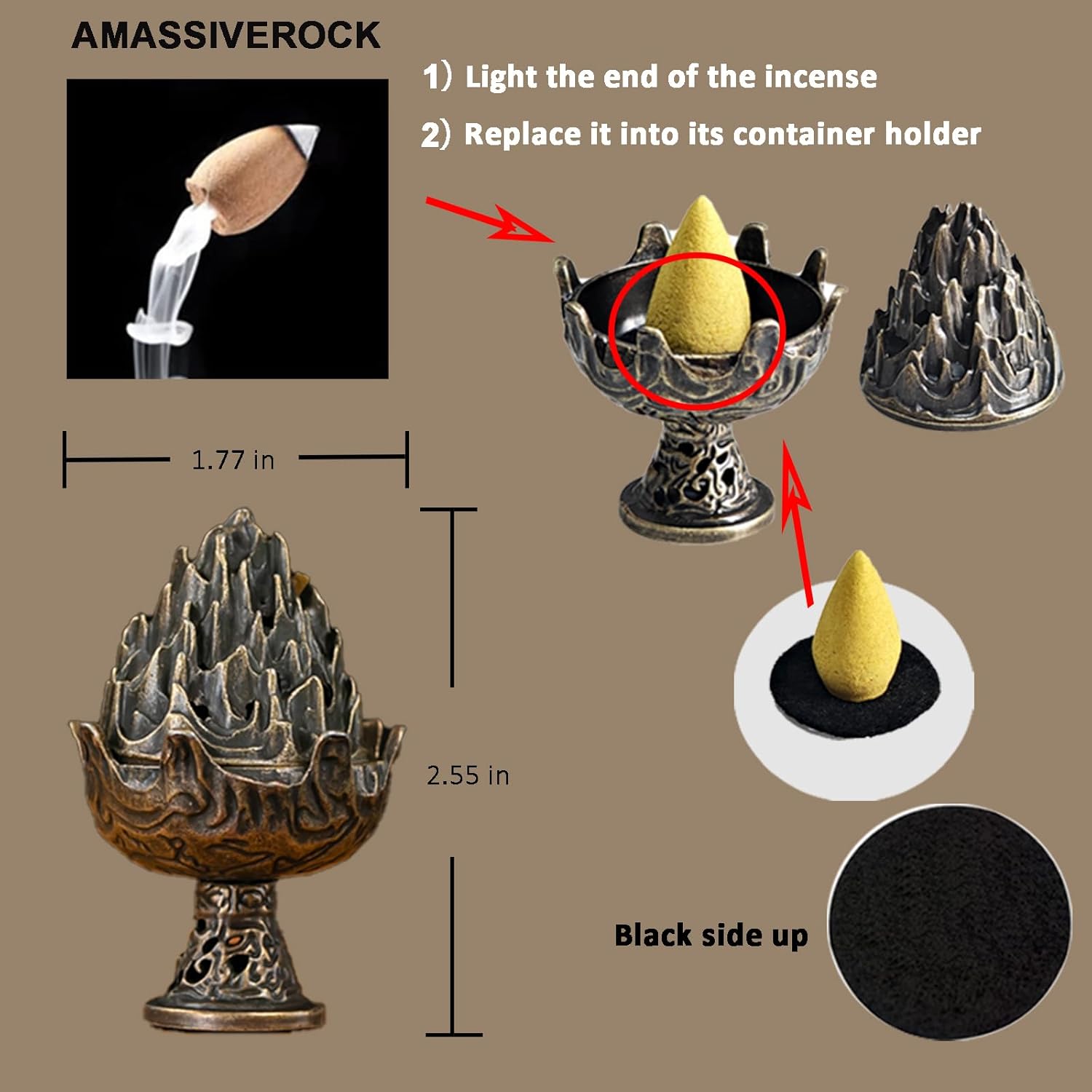 AmaSiverRock Dragons Blood Coils Incense 42PCS Spiral Holder