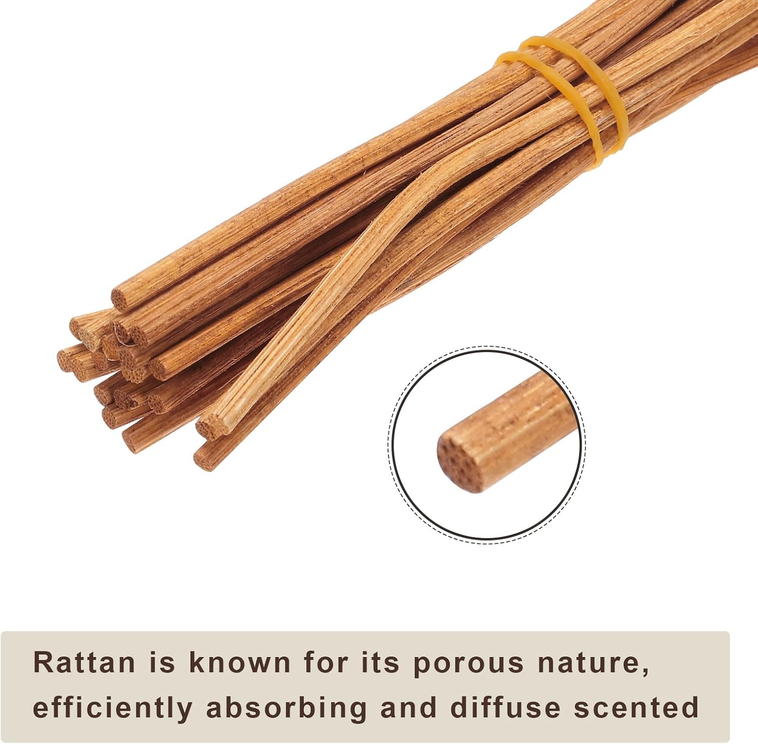 Uxcell 20Pcs Wavy Rattan Diffuser Sticks 28cm Light Coffee