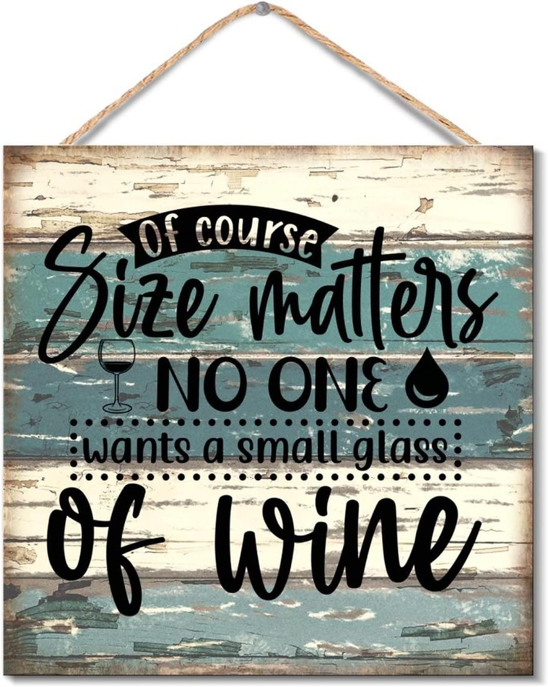 Wooden Wine Glass Sign 12x12 Farmhouse Wall Decor