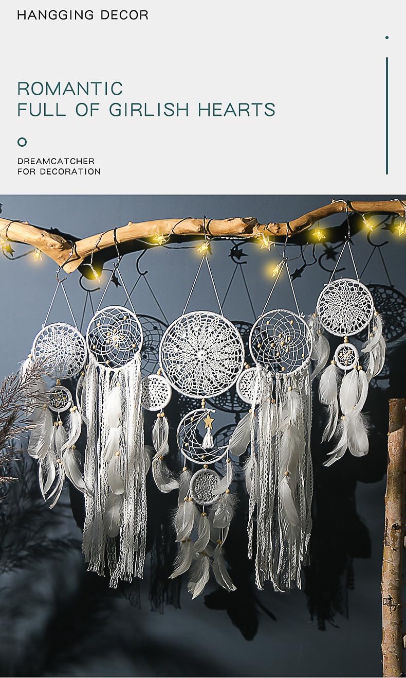 Set of 5 Boho Dream Catcher Wall Decorations