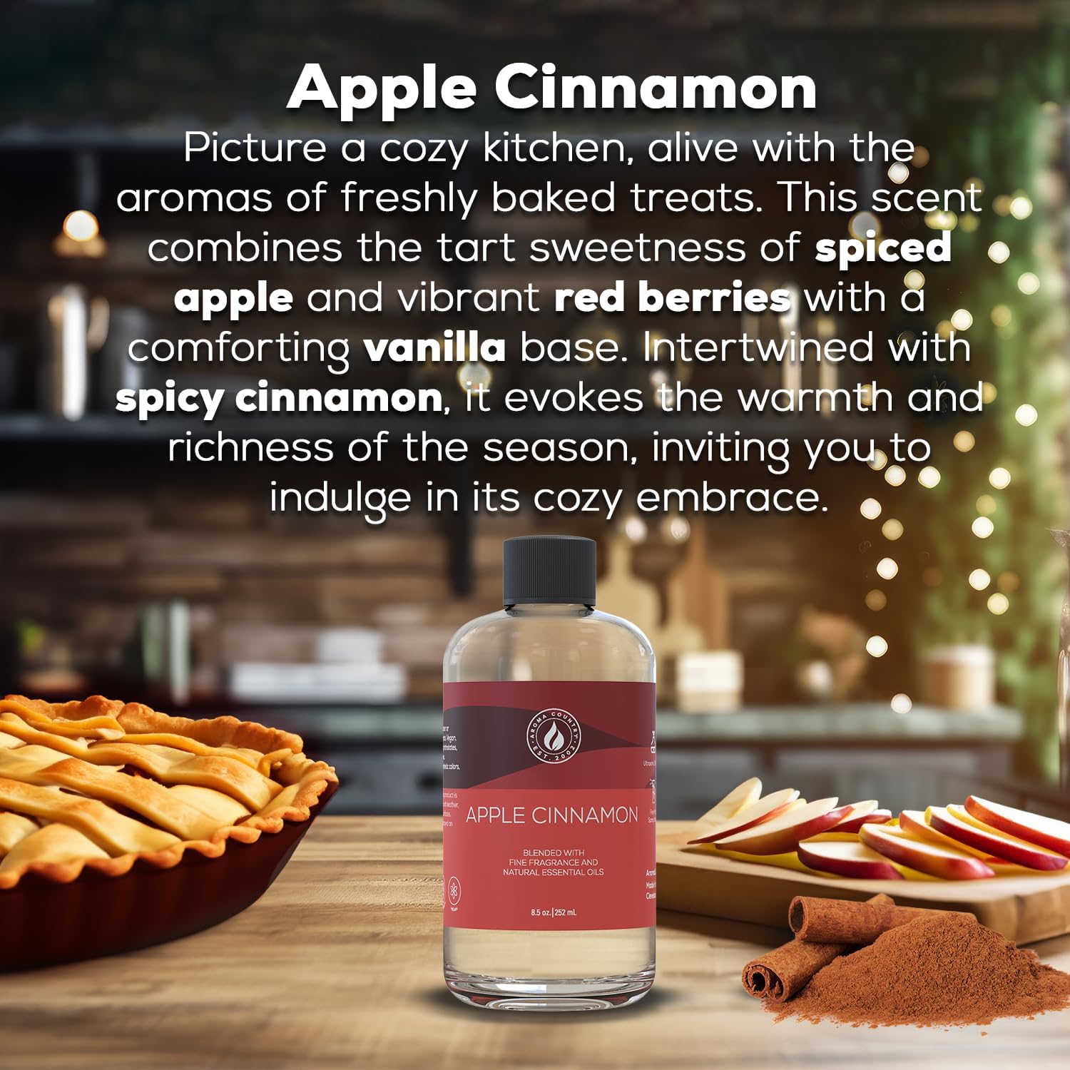 Aroma Country Apple Cinnamon Diffuser Oil 85 Fl Oz