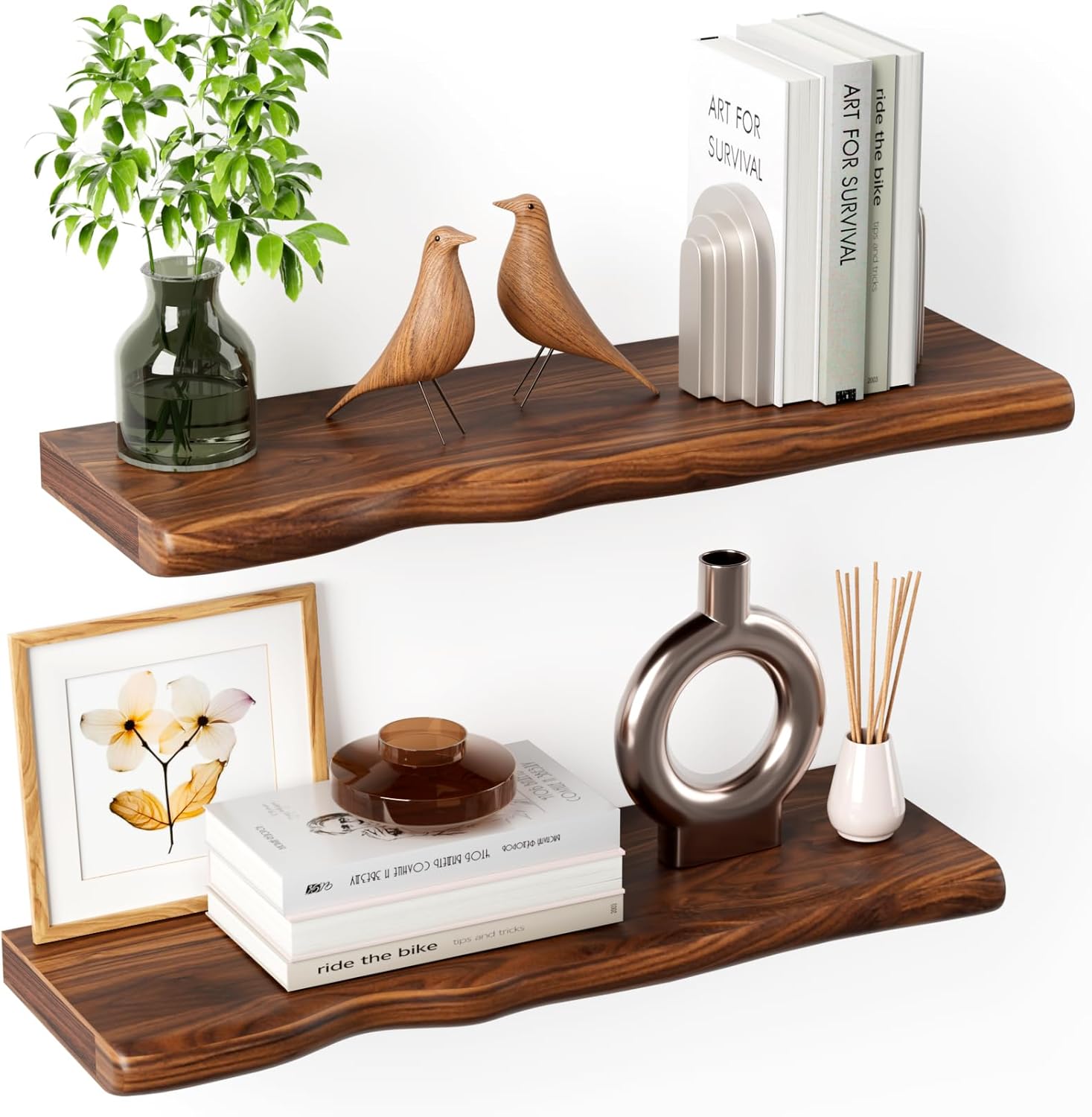 24 Inch Rustic Floating Shelf for Living Room