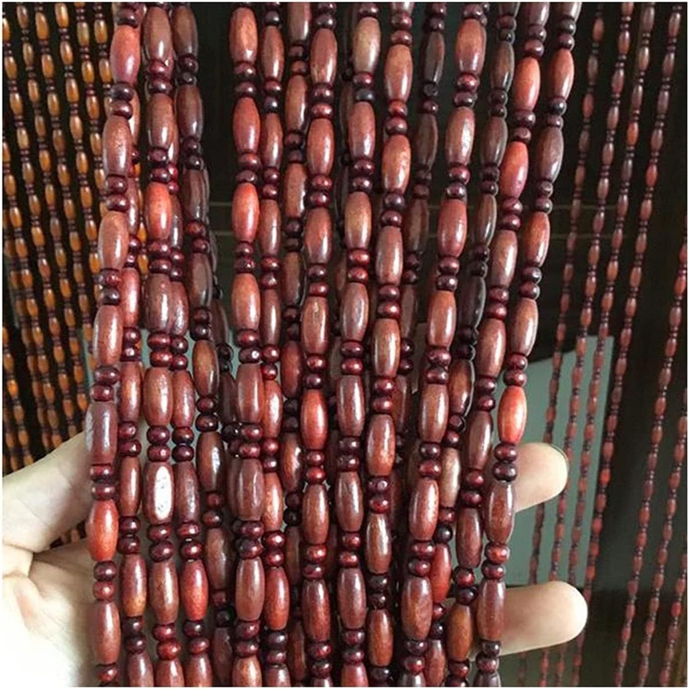 Tophacker Beaded Curtain Natural Wooden Beads Door String