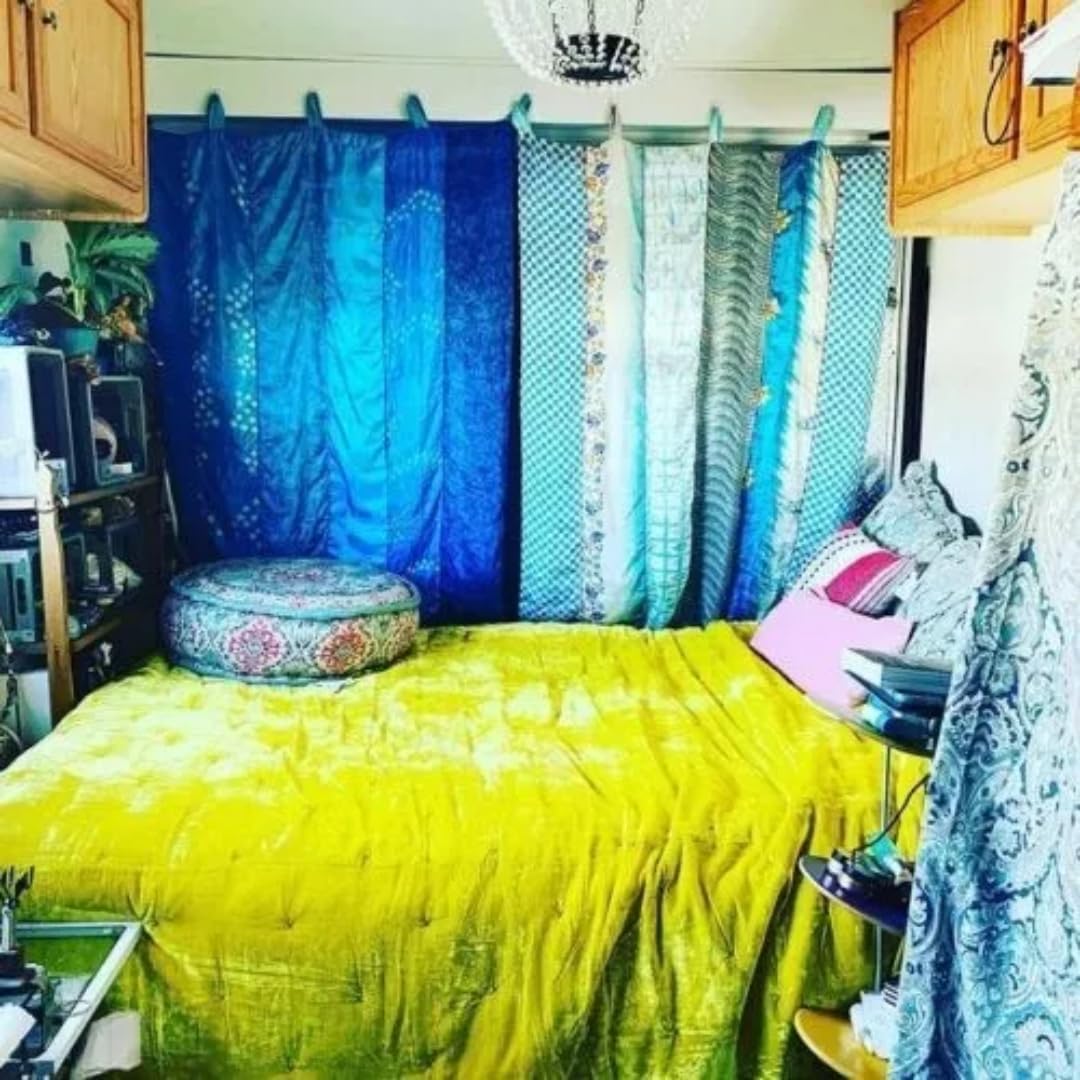 Vintage Indian Silk Panel Curtain