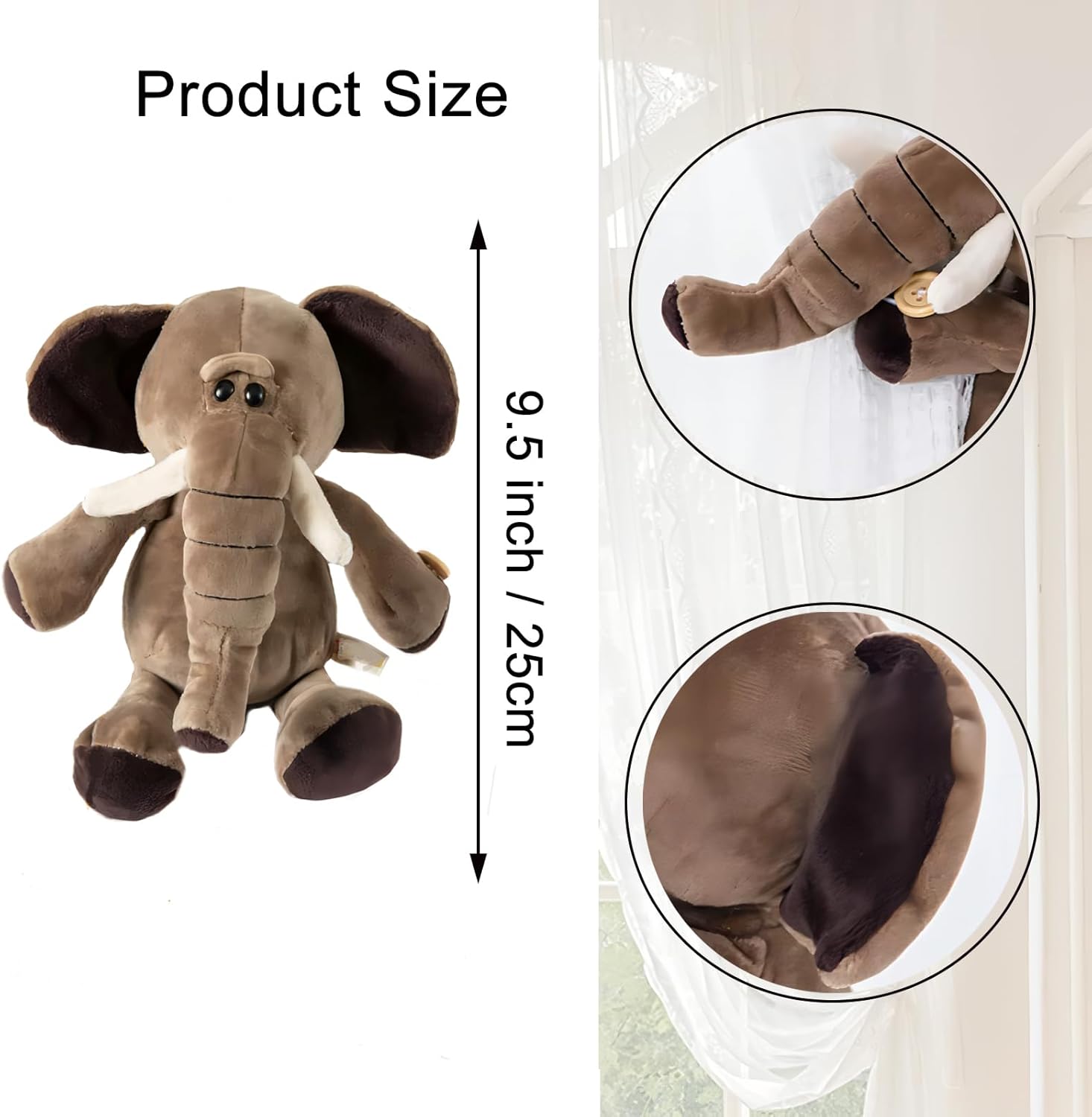 Vmogeicons Cute Animal Curtain Tiebacks 1 Pair Elephant Style