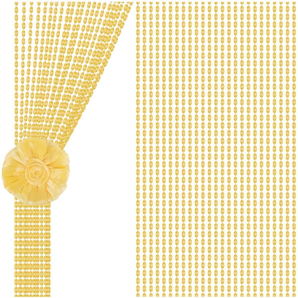 OKUOKA Gold Beaded Curtain Strands for Window Door Divider