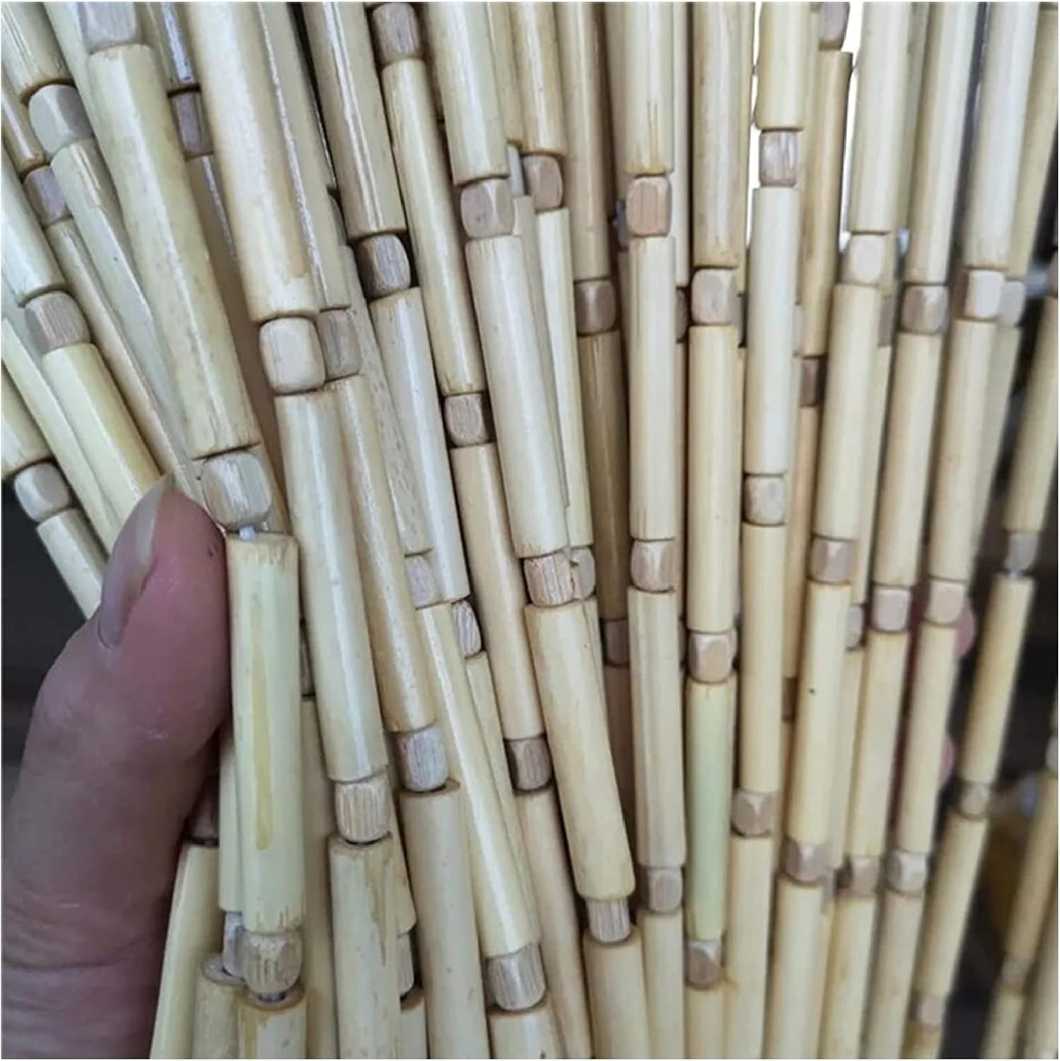 STRMAX Natural Bamboo Beaded Curtain Panel
