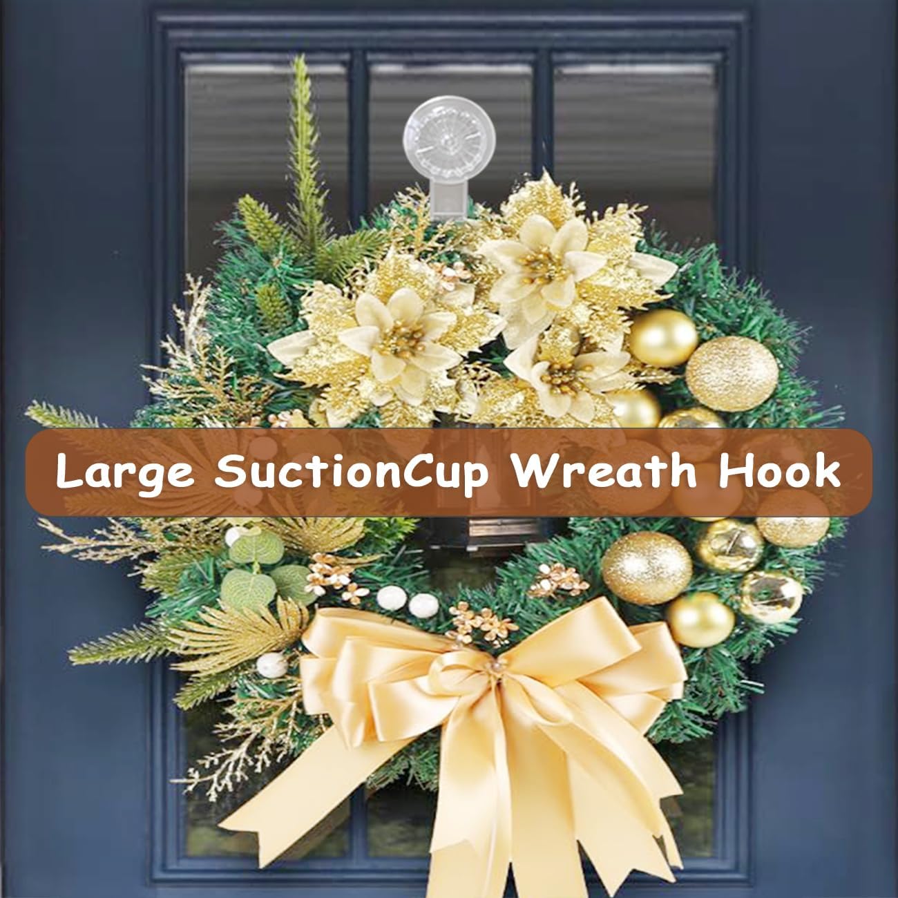 4 Pack Suction Cup Wreath Hooks 22 LB Heavy Duty Waterproof