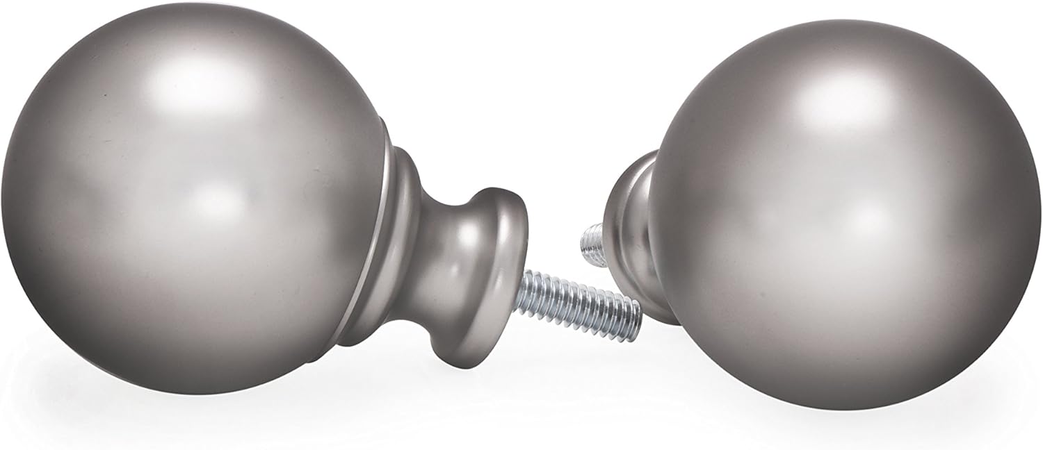 Ivilon Ball Style Curtain Rod Set 28-48 Inch Satin Nickel