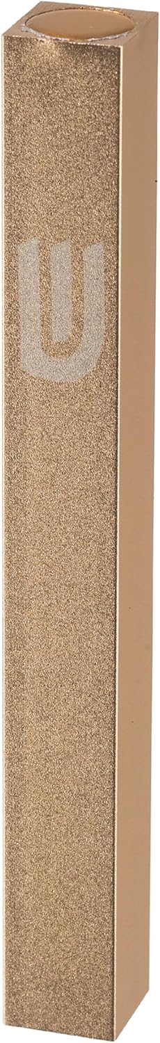 MASORET Aluminum Mezuzah Case Gold Matte 5 Inch