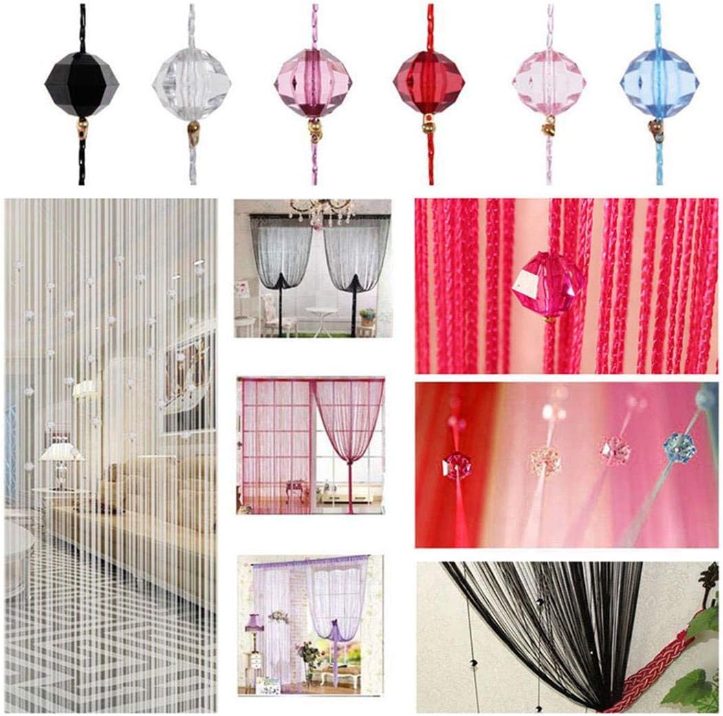 FUT String Tassel Crystal Beads Curtain Panel 1x2m
