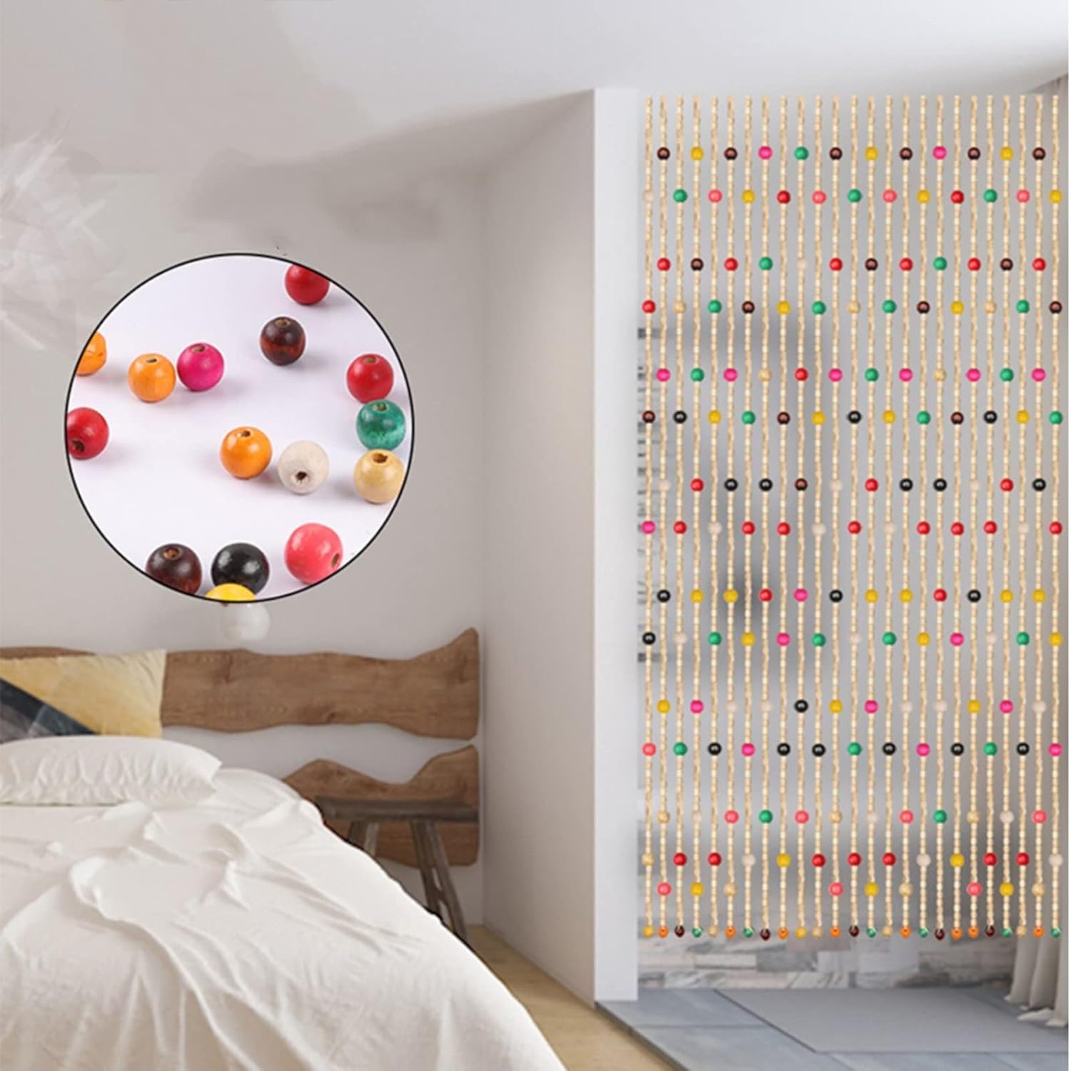 Natural Bamboo Door Beads Curtain Panel