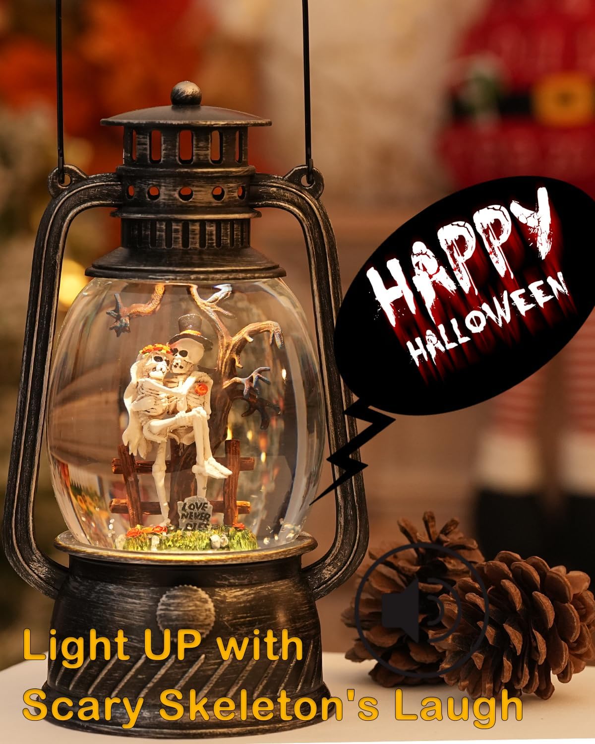 Halloween Snow Globe with Music and Light