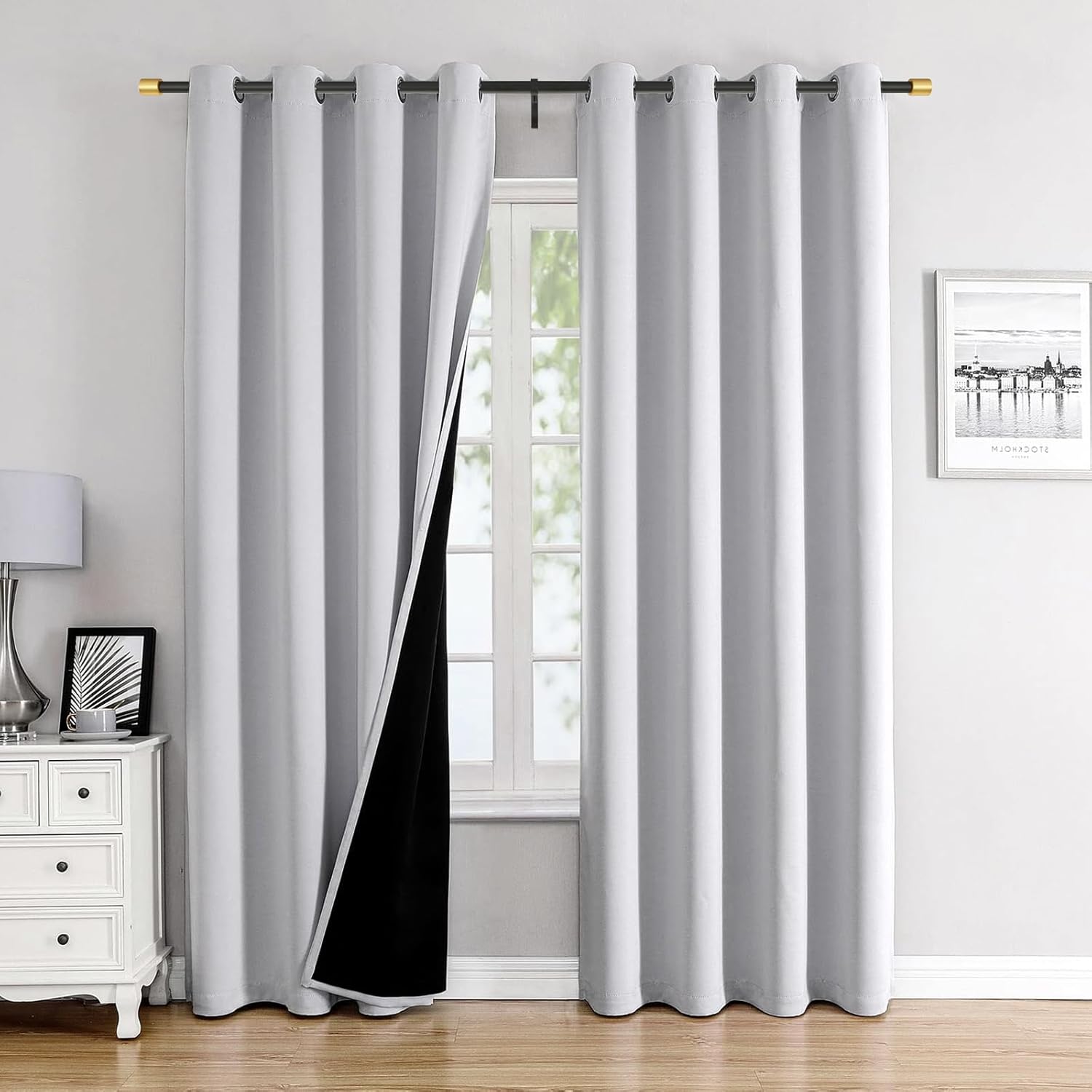 Vimayta Modern Window Curtain Rod 72-144 Inch Brushed Gold Ends